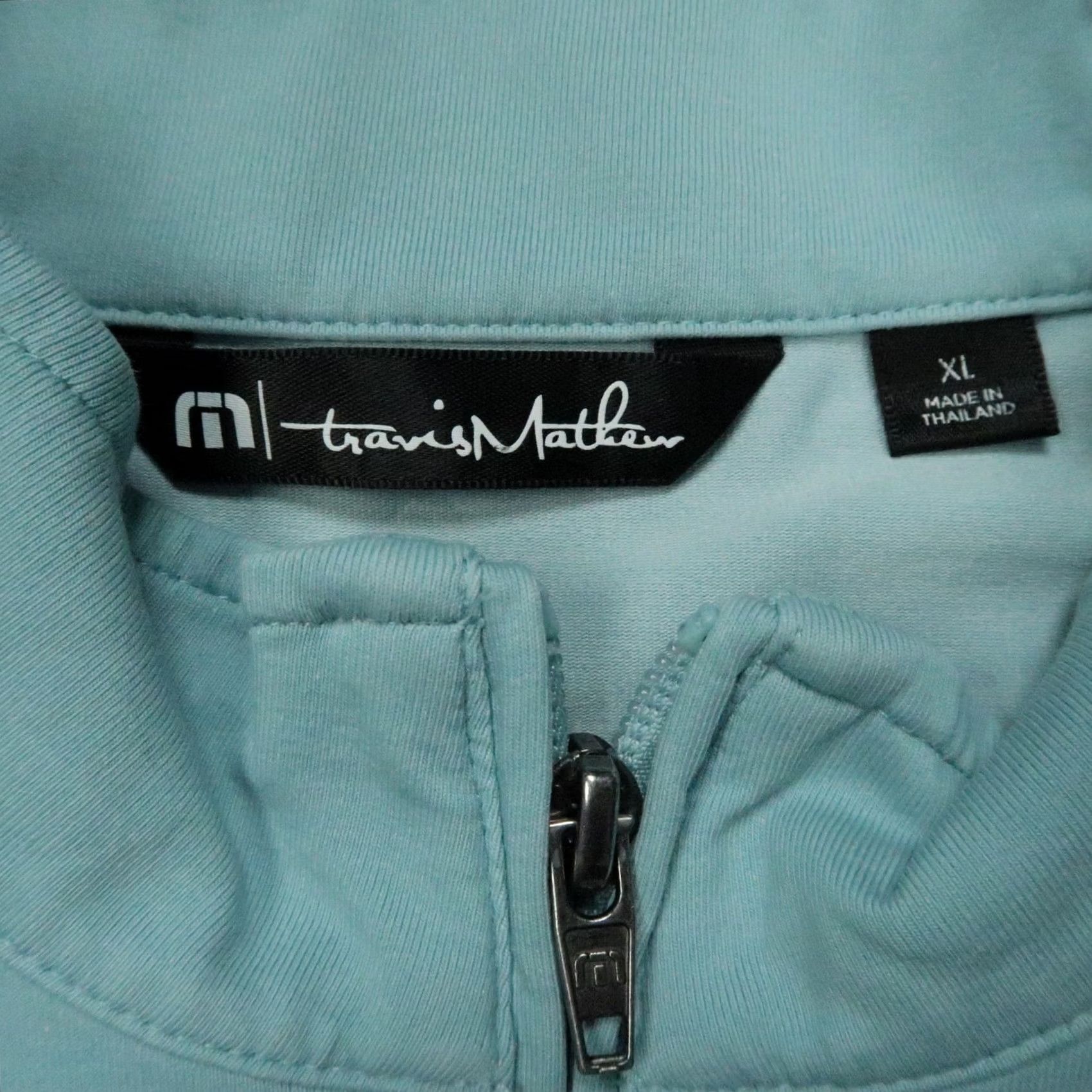 TravisMathew Travis Mathew Pullover Mens XL Chest Stripe 1/4 Zip Performance Roxiticus Golf Blue Striped Mock Neck Zip Athletic Size US XL / EU 56 / 4 - 3 Thumbnail