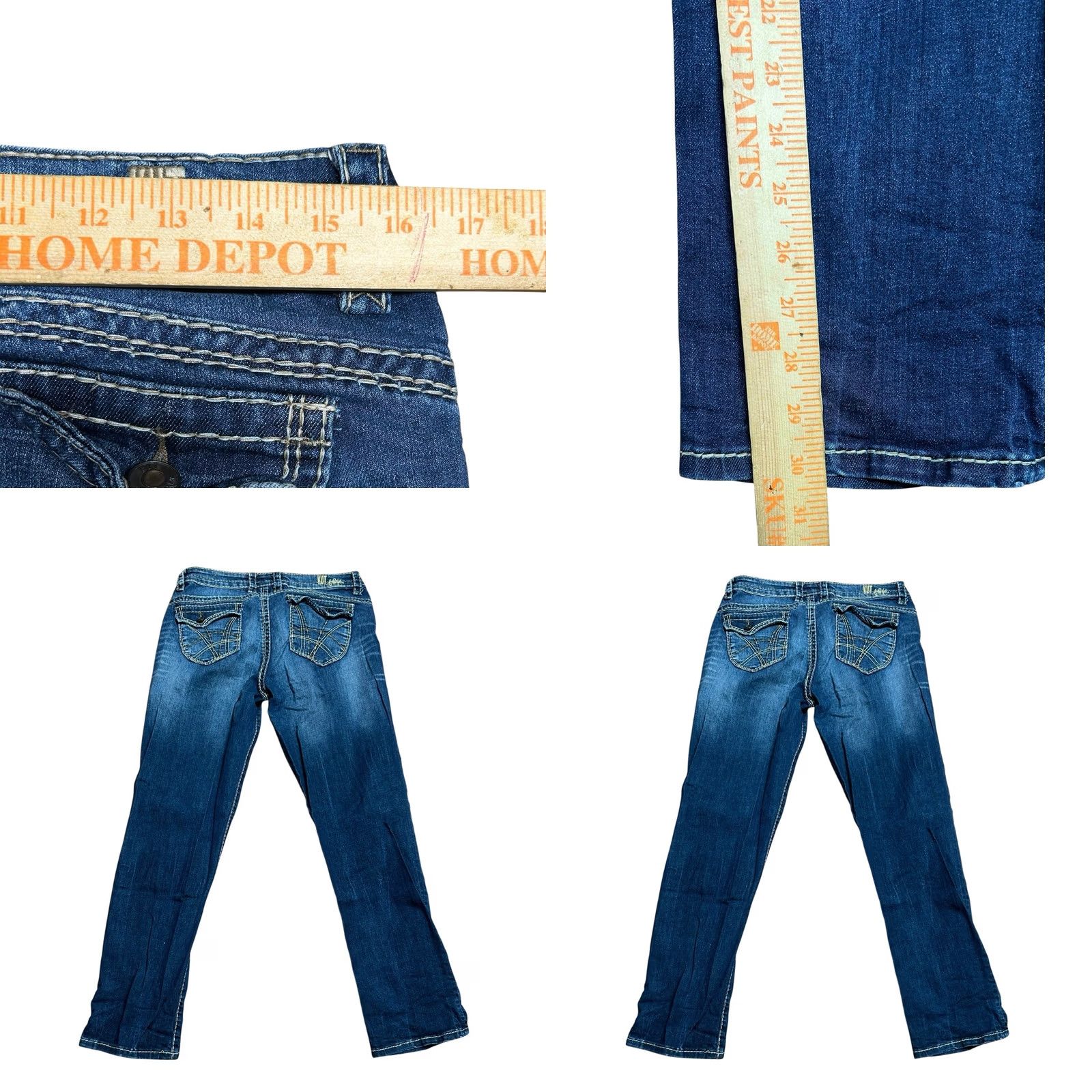 Vintage KUT from the Kloth Women Jeans 10 Catherine Boyfriend Straight Blue Distressed Denim Size 32" / US 10 / IT 46 - 9 Thumbnail