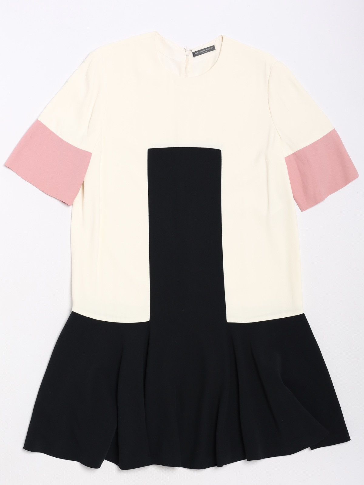 Alexander McQueen Alexander McQueen Dress Acetate Rayon Cream Black Pink Size M / US 6-8 / IT 42-44 - 1 Thumbnail