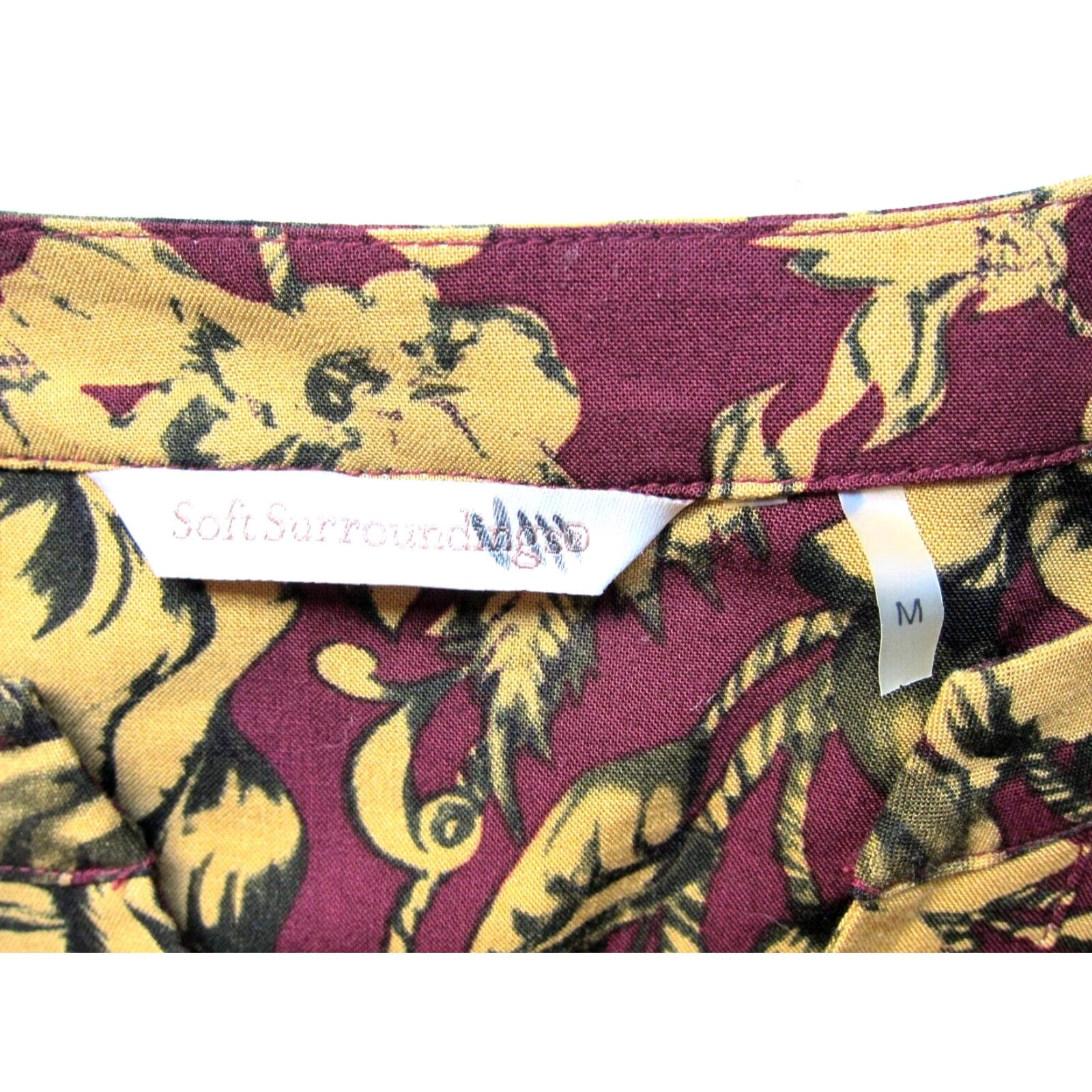 Soft Surroundings Soft Surroundings Maroon Floral Button Down Long Sleeve Blouse M Women Size M / US 6-8 / IT 42-44 - 3 Thumbnail
