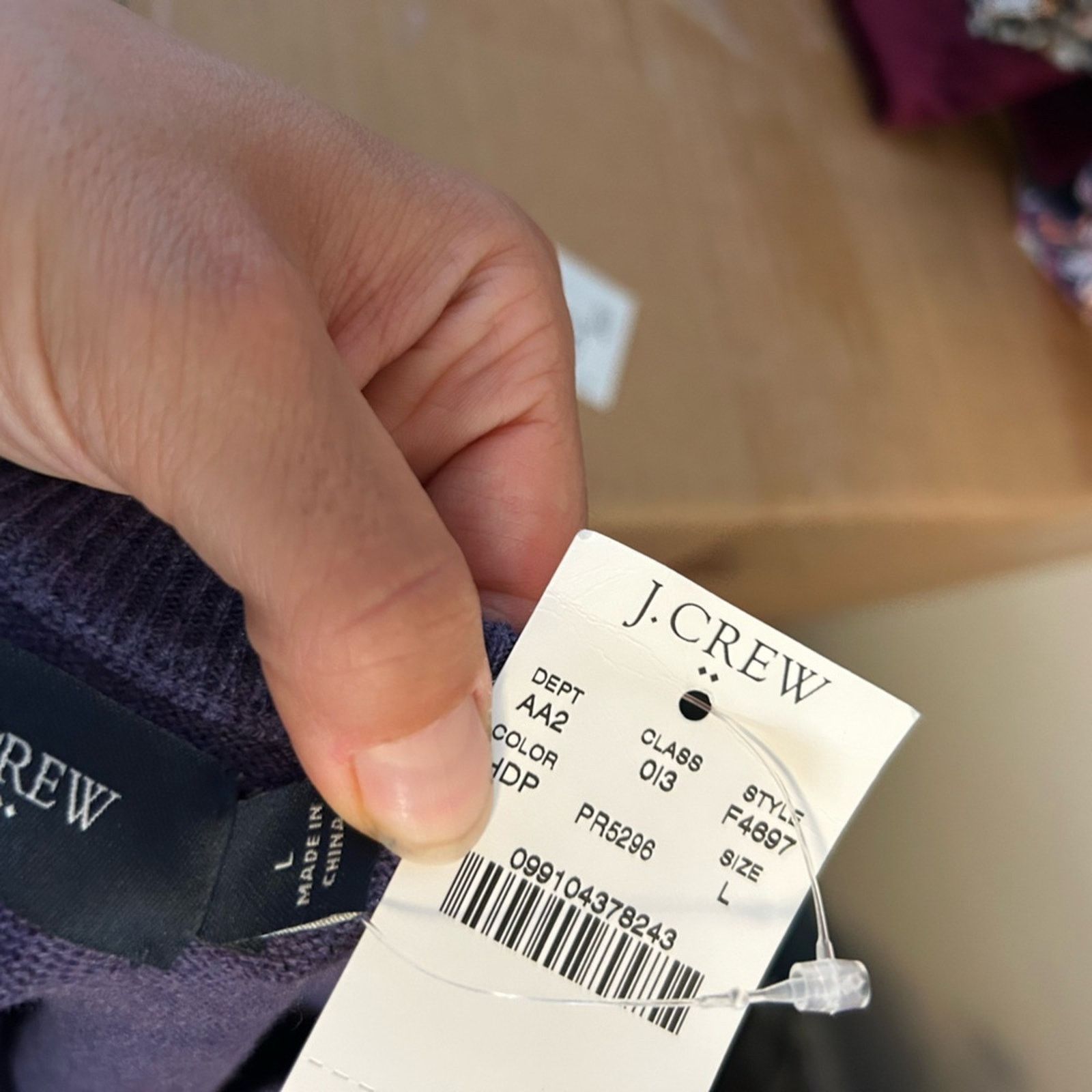 J.Crew J. Crew Men's Purple Cotton Harbor V-Neck Sweater Size US L / EU 52-54 / 3 - 5 Thumbnail