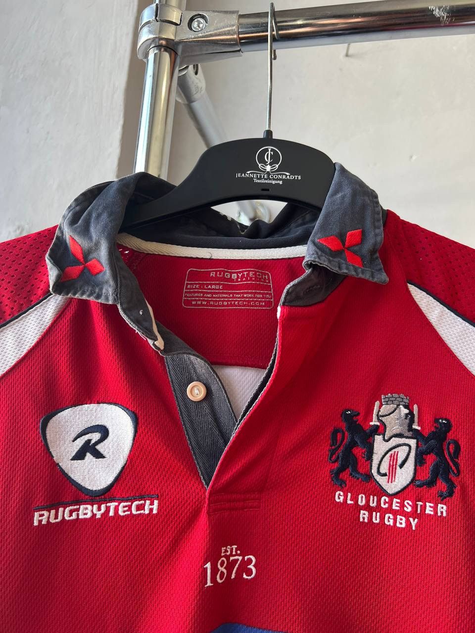 Vintage 2008 GLOUCESTER RUGBY RUGBYTECH JERSEY RARE SHIRT SIZE L Size US L / EU 52-54 / 3 - 4 Thumbnail