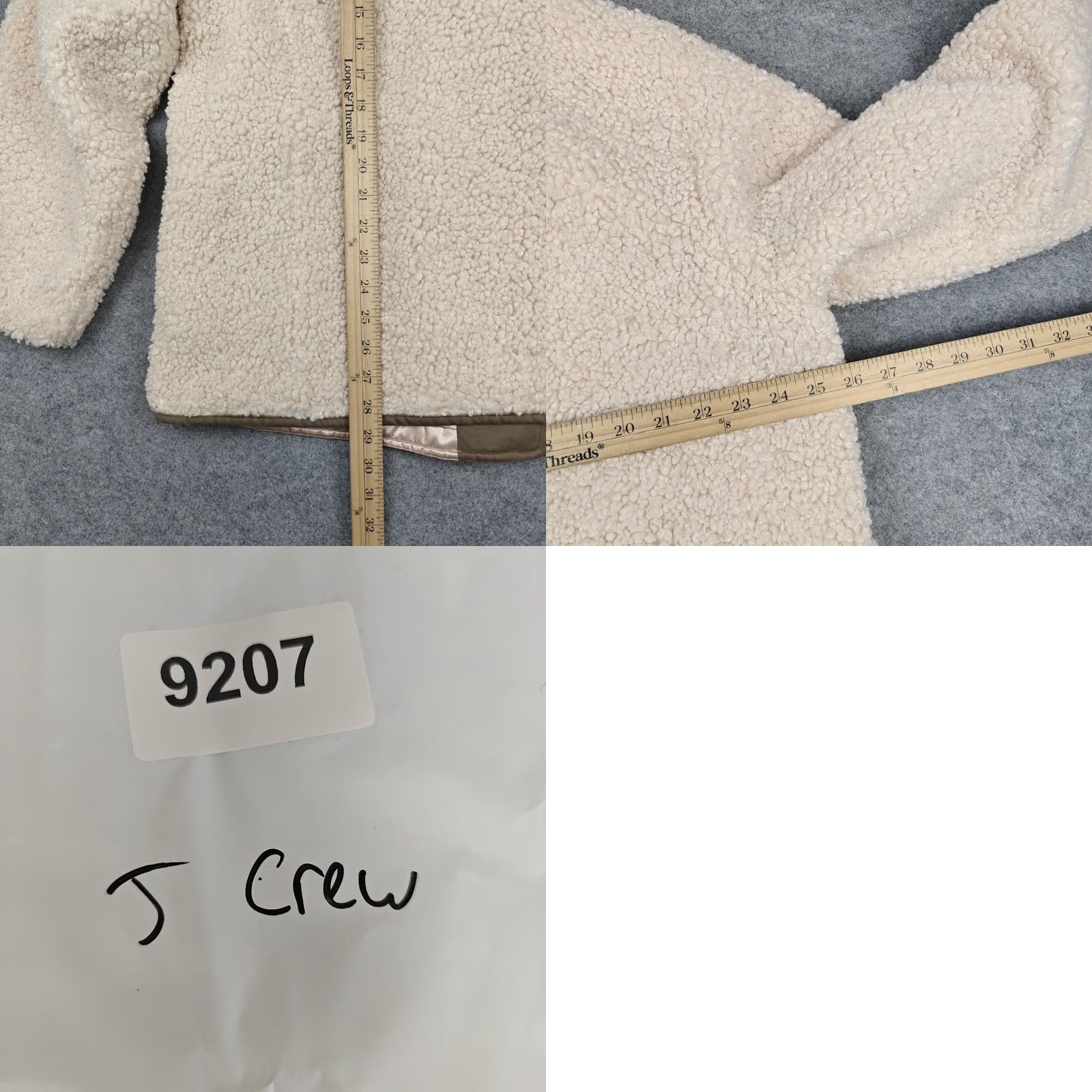 J.Crew J.CREW Jacket Womens 2XL White Faux Fur Sherpa Button Front Lined Pockets Wool? No, Polyester Size XXL / US 16-18 / IT 52-54 - 8 Thumbnail