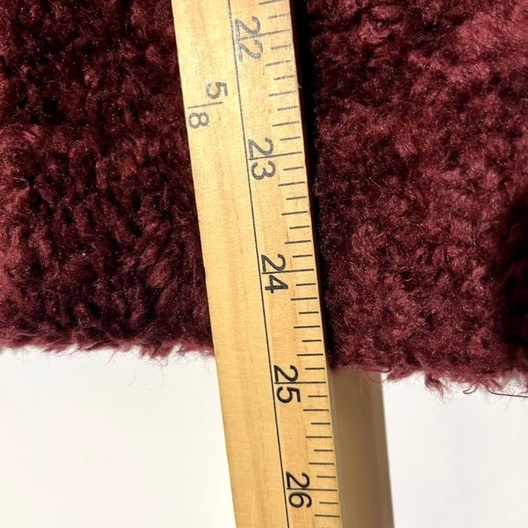 Pendleton VINTAGE Pendleton Cardigan Shirt Women Medium Maroon Full Zip Sherpa Fleece Teddy Sweater Size M / US 6-8 / IT 42-44 - 5 Thumbnail