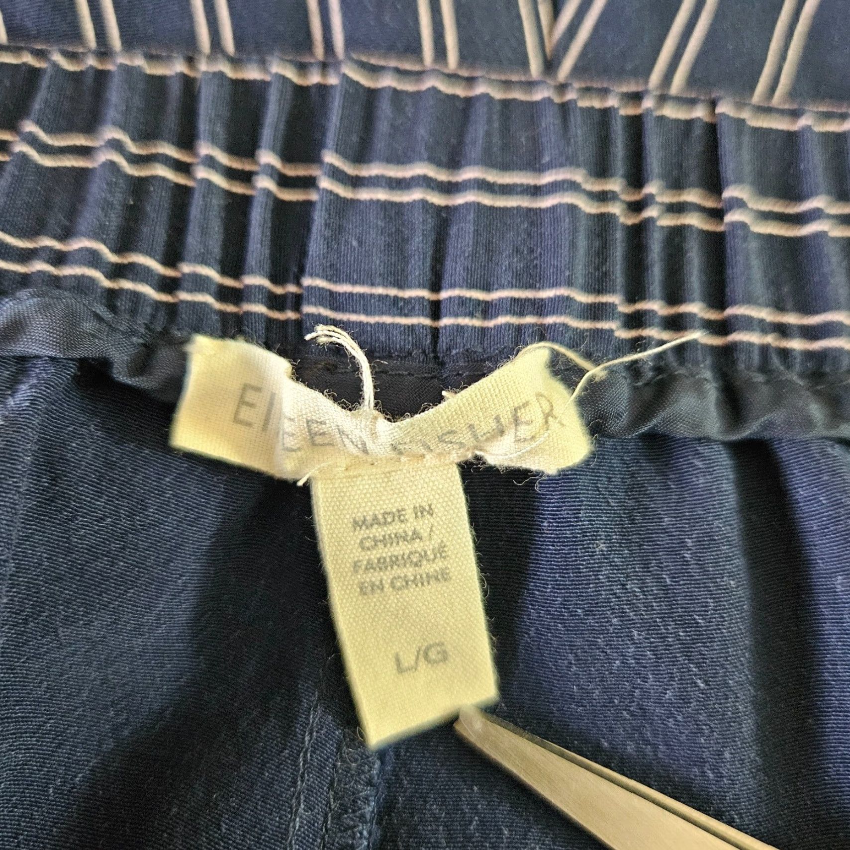 Eileen Fisher Eileen Fisher Womens Pants Pull On Blue Striped High Rise Tencel Blend Size L Size 36" / US 14 / IT 50 - 7 Thumbnail