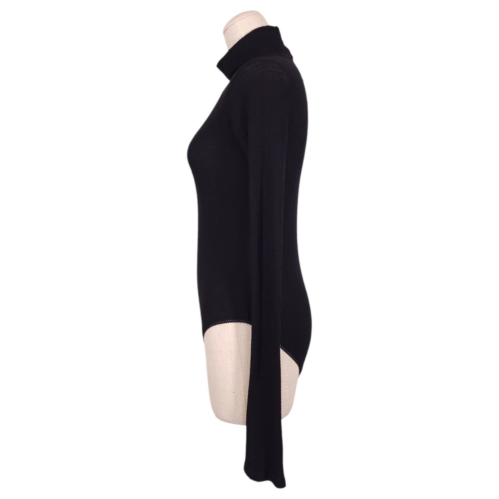 Free People FP Intimately Waffle Knit Bodysuit Black Sz Extra Small Size XS / US 0-2 / IT 36-38 - 2 Thumbnail