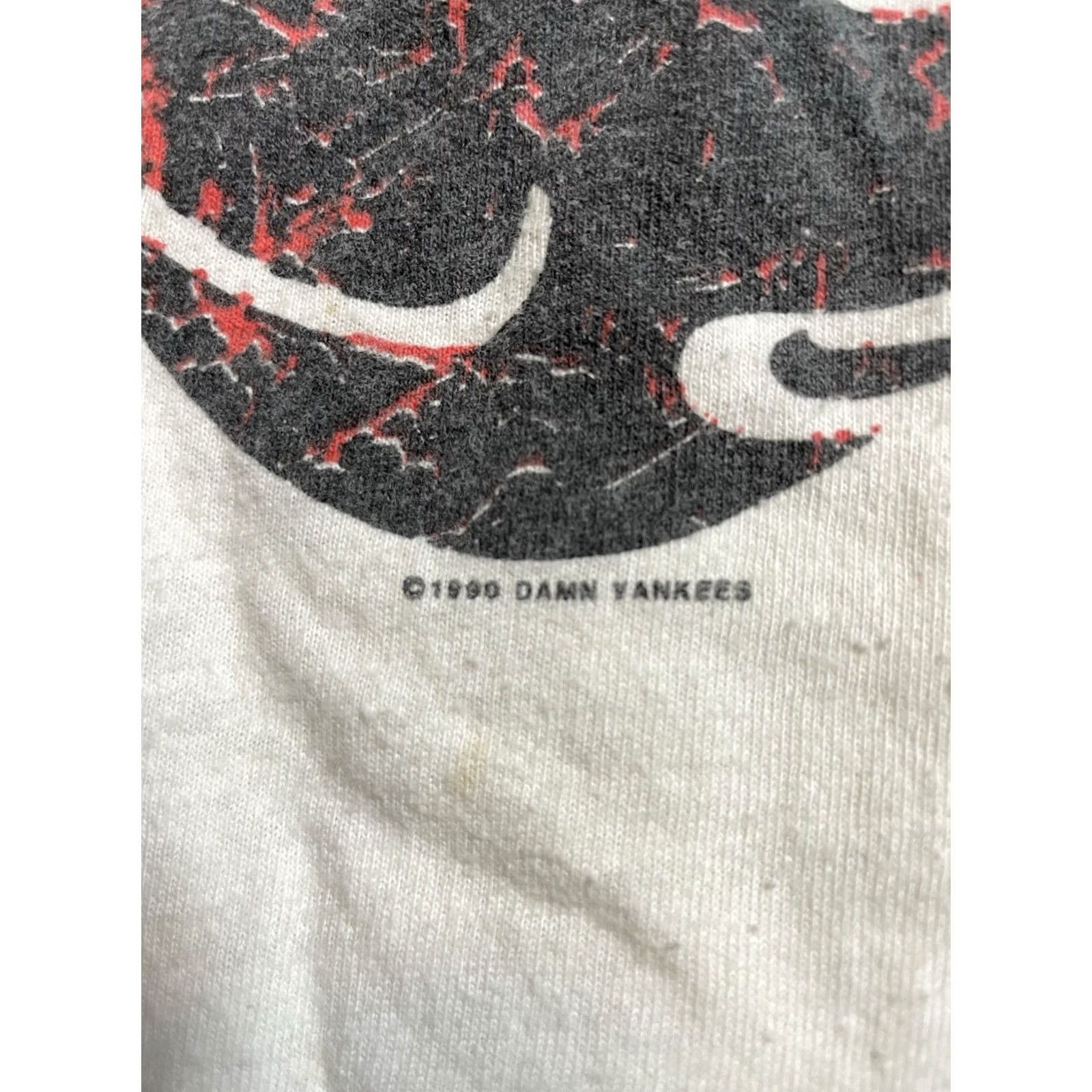 Hanes VINTAGE Damn Yankees Concert Tour T Shirt XL Unisex White 1990s Distressed Hanes Shirt Mens Womens Boys Girls Size US XL / EU 56 / 4 - 3 Thumbnail