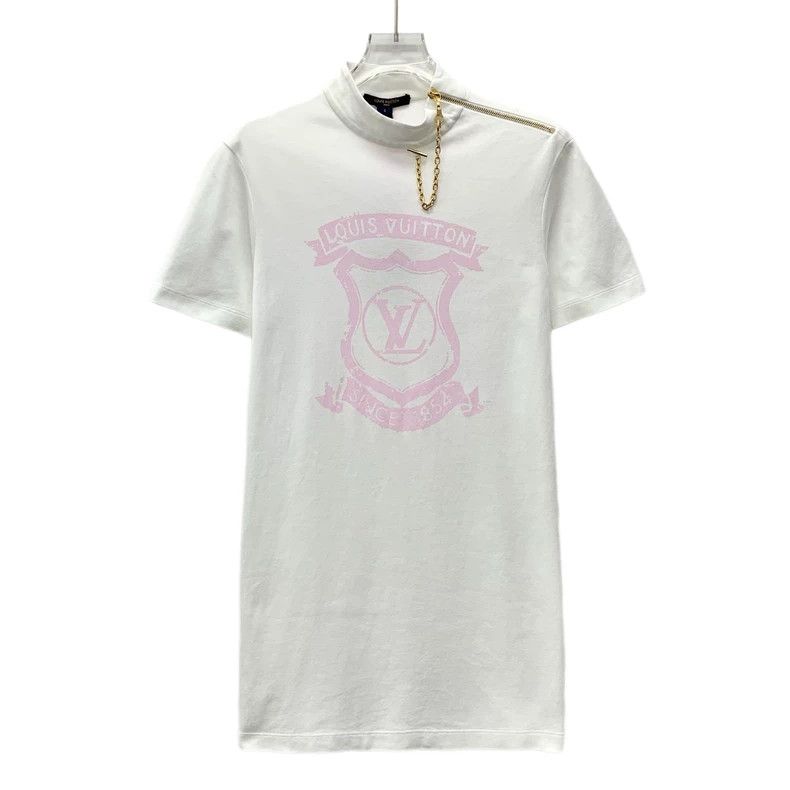Louis Vuitton Louis Vuitton 22 crewneck, short-sleeve dress in white let Size S / US 4 / IT 40 - 1 Thumbnail