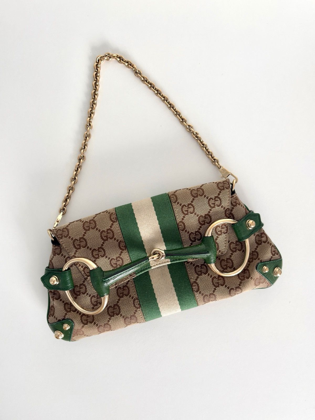 Gucci Gucci Horsebit Green Chain Clutch Size ONE SIZE - 1 Thumbnail