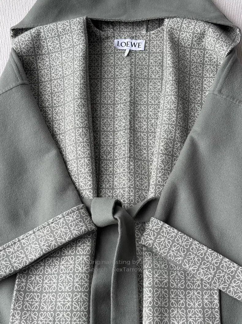 Loewe Loewe Gray-green printed wool coat Size XXS / US 00 / IT 34 - 3 Thumbnail