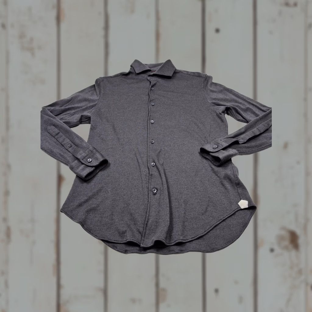 Loro Piana Loro Piana Button-Up Shirt Gray Cashmere Silk Knit L/S Button Front Men Small Italy Vintage No 0 Size US S / EU 44-46 / 1 - 1 Thumbnail