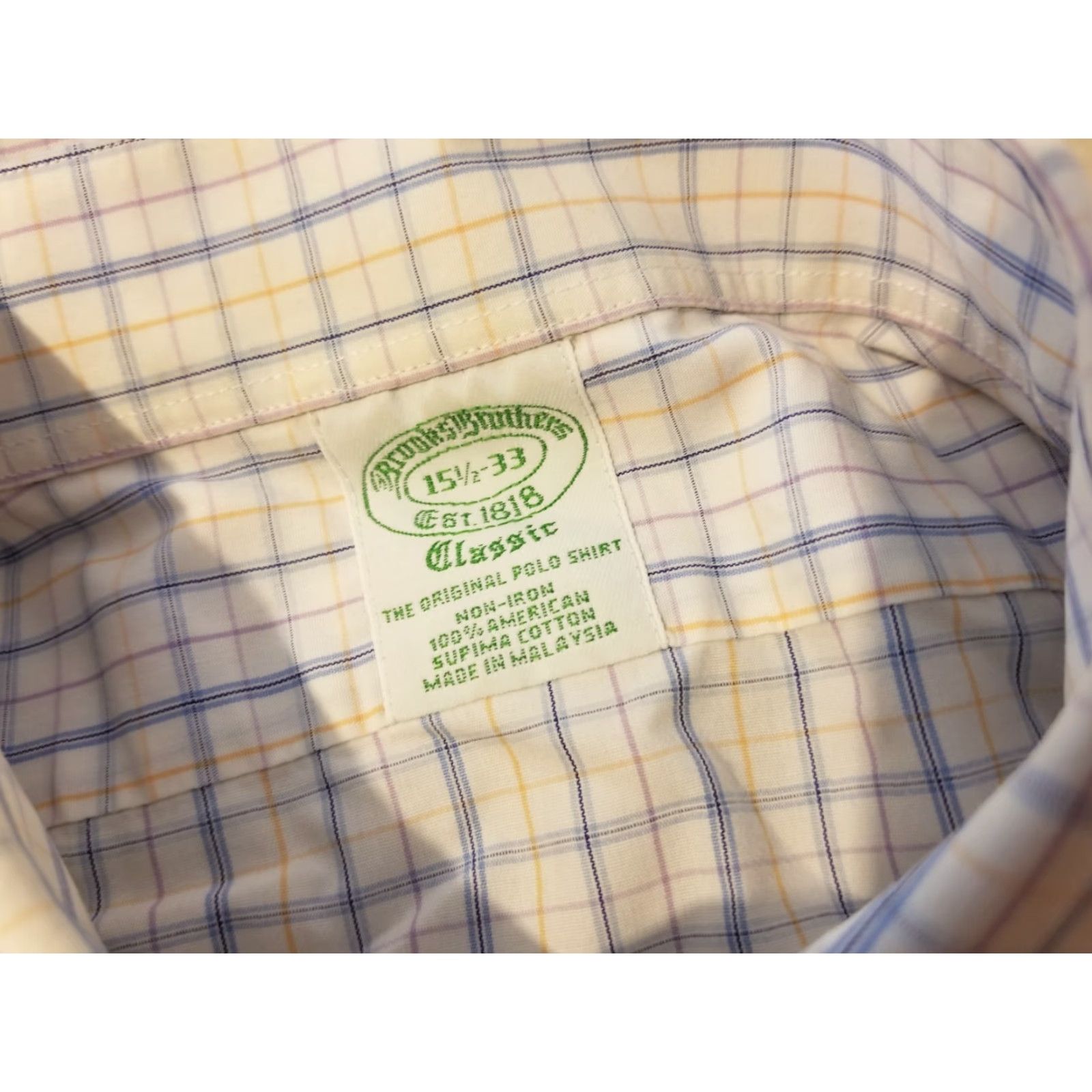 Brooks Brothers Brooks Brothers Dress Shirt 15.5 33 White Cotton Button-Down Long Sleeve Regular Mens Mens Size 42R - 3 Thumbnail