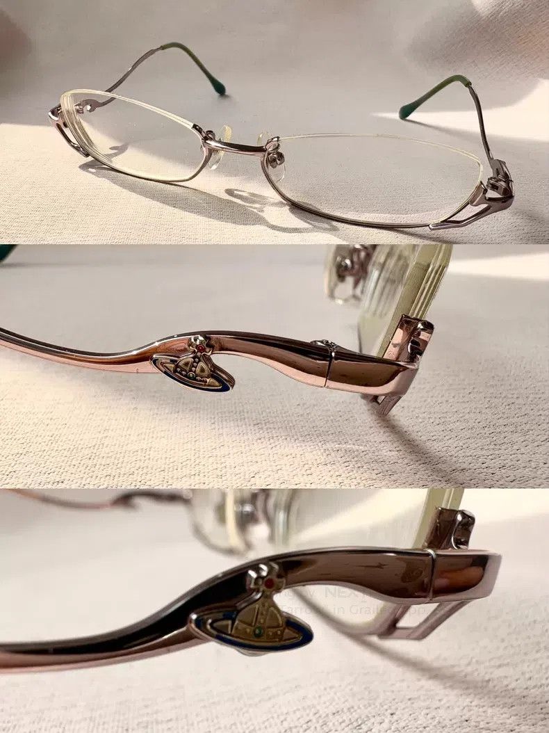 Vivienne Westwood Vivienne Westwood Teal futuristic half-frame Saturn glasse Size ONE SIZE - 2 Thumbnail