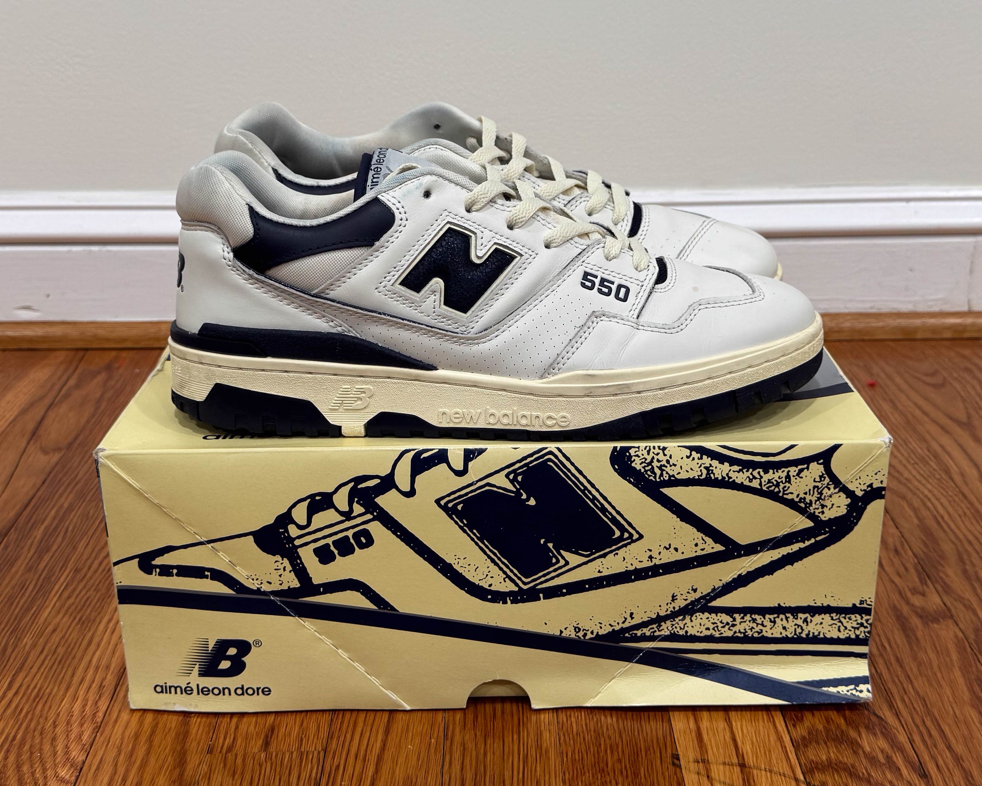 Aime Leon Dore × New Balance New Balance 550 Aime Leon Dore White Navy Size US 10.5 / EU 43-44 - 3 Thumbnail
