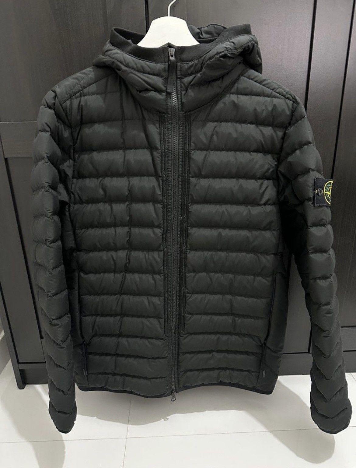 image of Stone Island Puffer Jacket in Black, Men's (Size Medium)