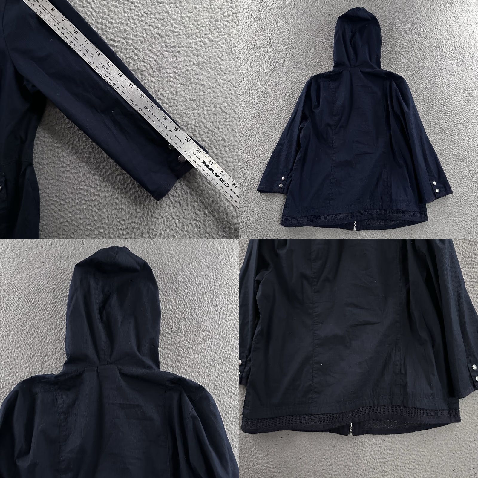 Vintage Zenergy Chicos Womens Jacket Blue Size 1 Full Zip 3/4 Sleeve Cotton Blend Basic Pockets Lightweight Hoodie - Womens Size XS / US 0-2 / IT 36-38 - 8 Thumbnail