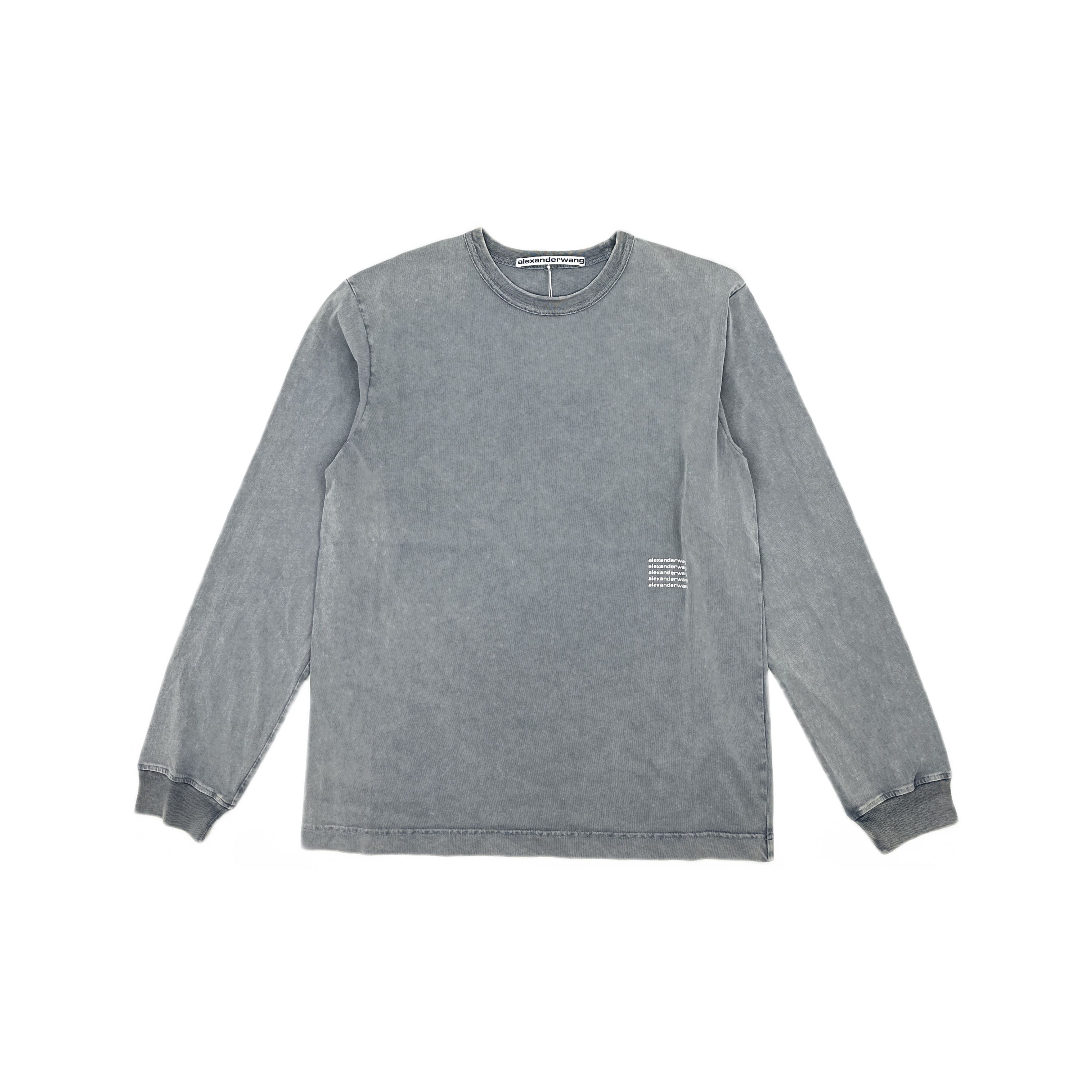 Alexander Wang Alexander Wang Acid Wash Long Sleeve T-Shirt Gray Size M Size US M / EU 48-50 / 2 - 1 Thumbnail