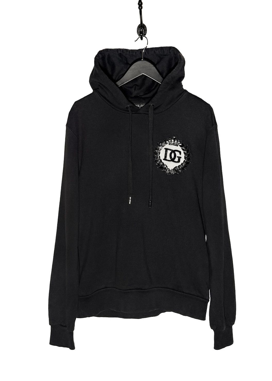 Dolce & Gabbana Dolce & Gabbana Black DG Crown Logo Embroidered Hoodie Size US M / EU 48-50 / 2 - 1 Thumbnail