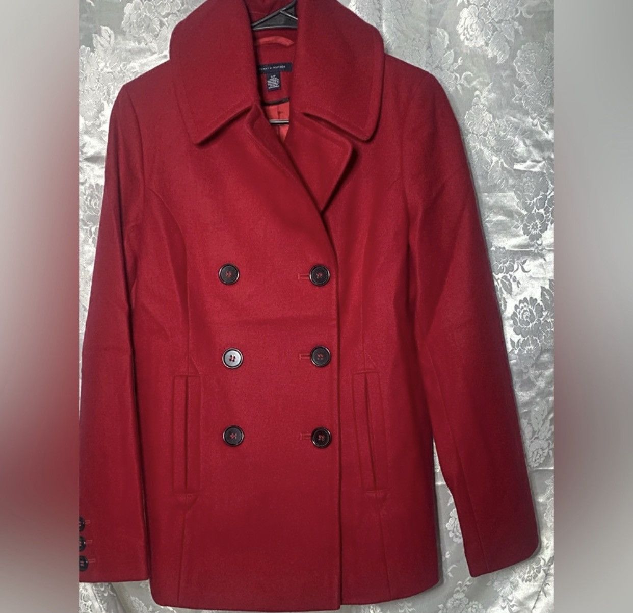 Tommy Hilfiger Tommy Hilfiger Red Wool Blend Peacoat Jacket – Women’s S/P Size S / US 4 / IT 40 - 1 Thumbnail