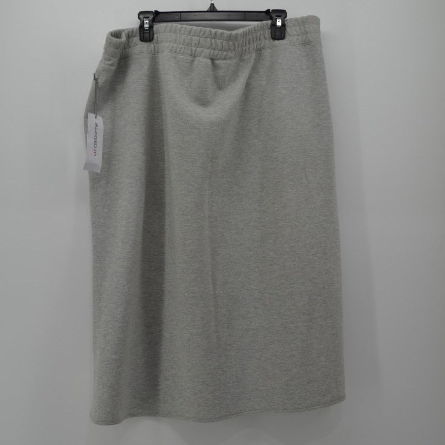 Other Liz Claiborne Light Gray Side Slit Midi Skirt Pocket Warm 1X Size 42" / US 20 - 2 Thumbnail