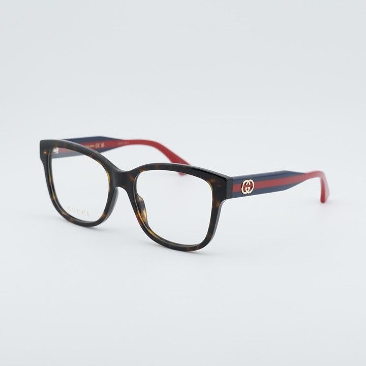 Gucci Gucci GG0038ONN 003 Eyeglasses Havana 54mm Square Frame Size ONE SIZE - 1 Thumbnail