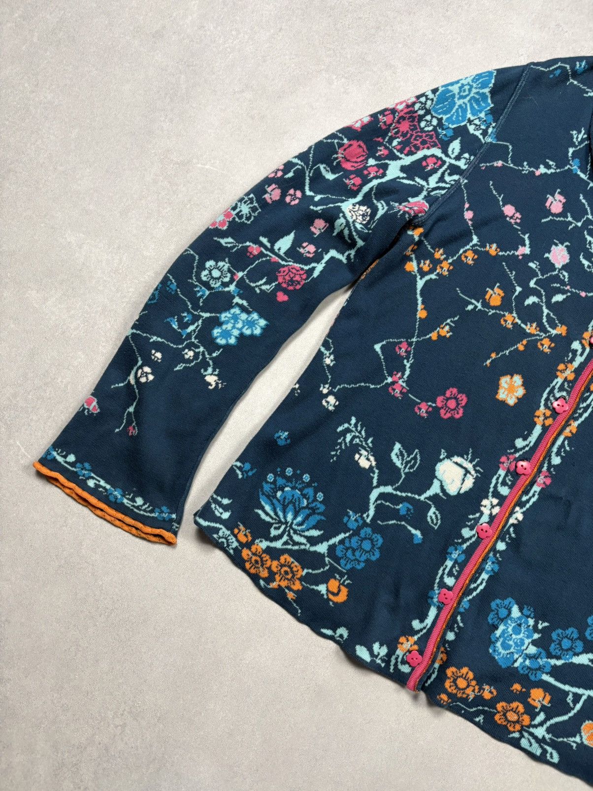 Vintage Ivko Floral Jacquard Knit Cardigan Button Up Boho Art Rare L Size L / US 10 / IT 46 - 4 Thumbnail