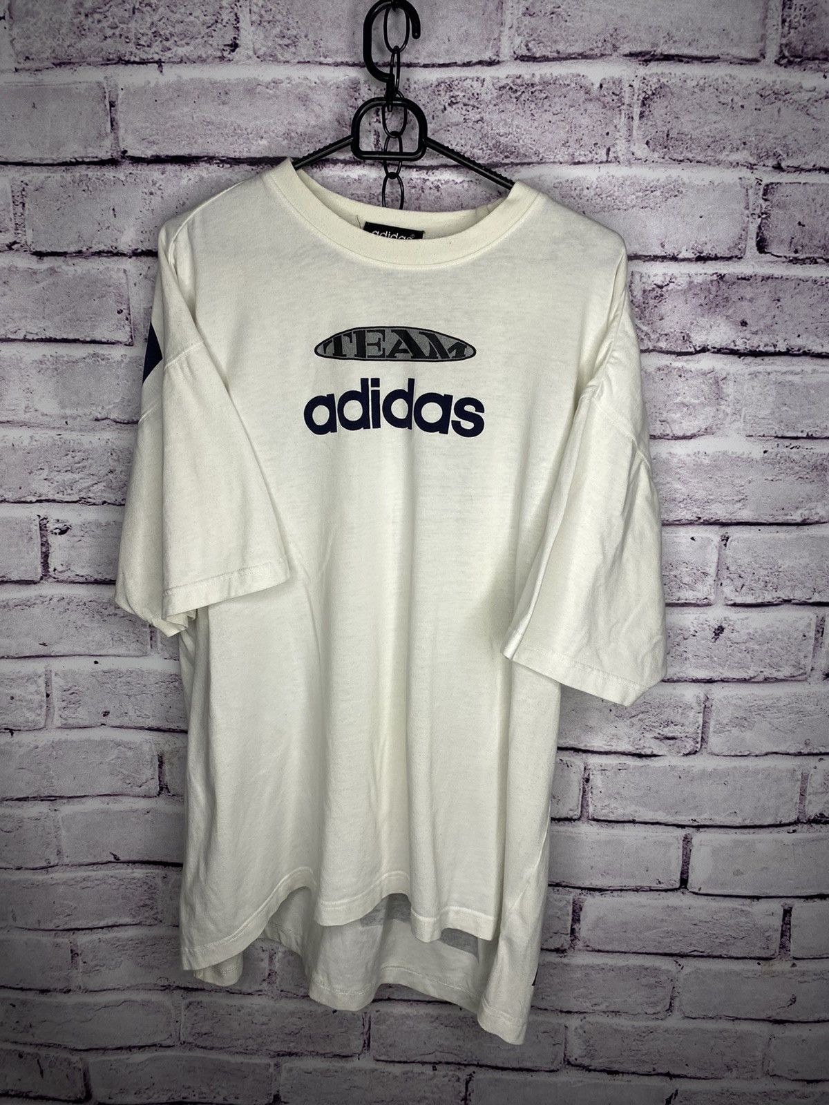 Adidas MENS T-shirt Adidas Team Vintage Rare Overprint Logo Tee Size US XL / EU 56 / 4 - 1 Thumbnail