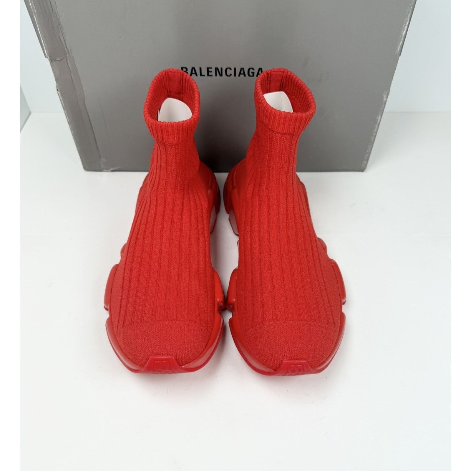 Balenciaga Size 42EU/9US - Balenciaga Speed Rib Knit Red NEW Size US 9 / EU 42 - 3 Thumbnail