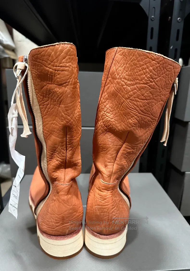 Boris Bidjan Saberi Boris Bidjan Saberi Orange horsehide high-heeled boots Size US 10 / EU 43 - 4 Thumbnail