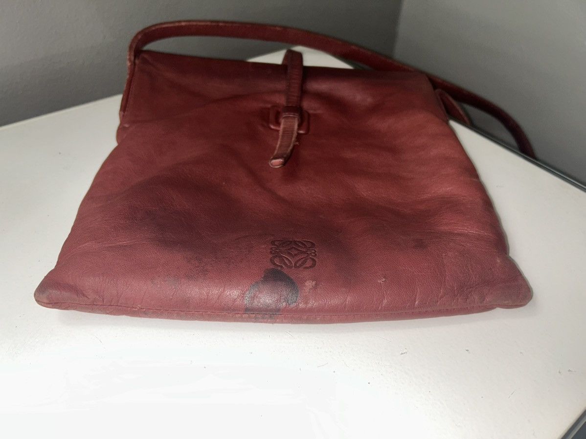 Loewe Vintage Loewe Burgundy Leather Shoulder Bag (project piece) Size ONE SIZE - 12 Thumbnail