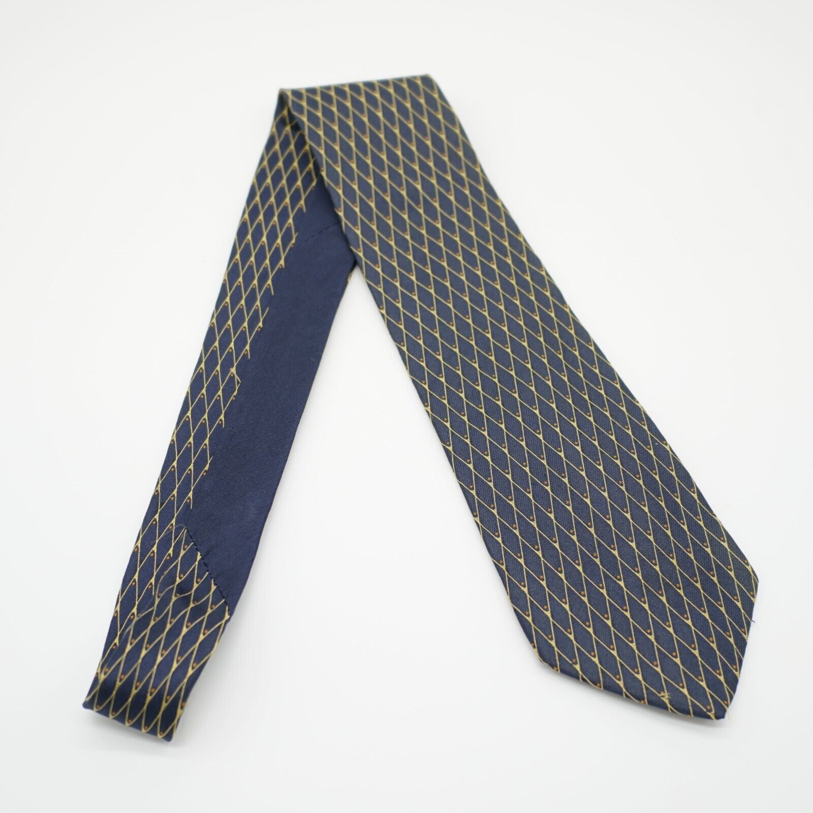 Tommy Hilfiger Vintage Tommy Hilfiger Blue Tan Woven Geometric Silk Tie Size ONE SIZE - 7 Thumbnail