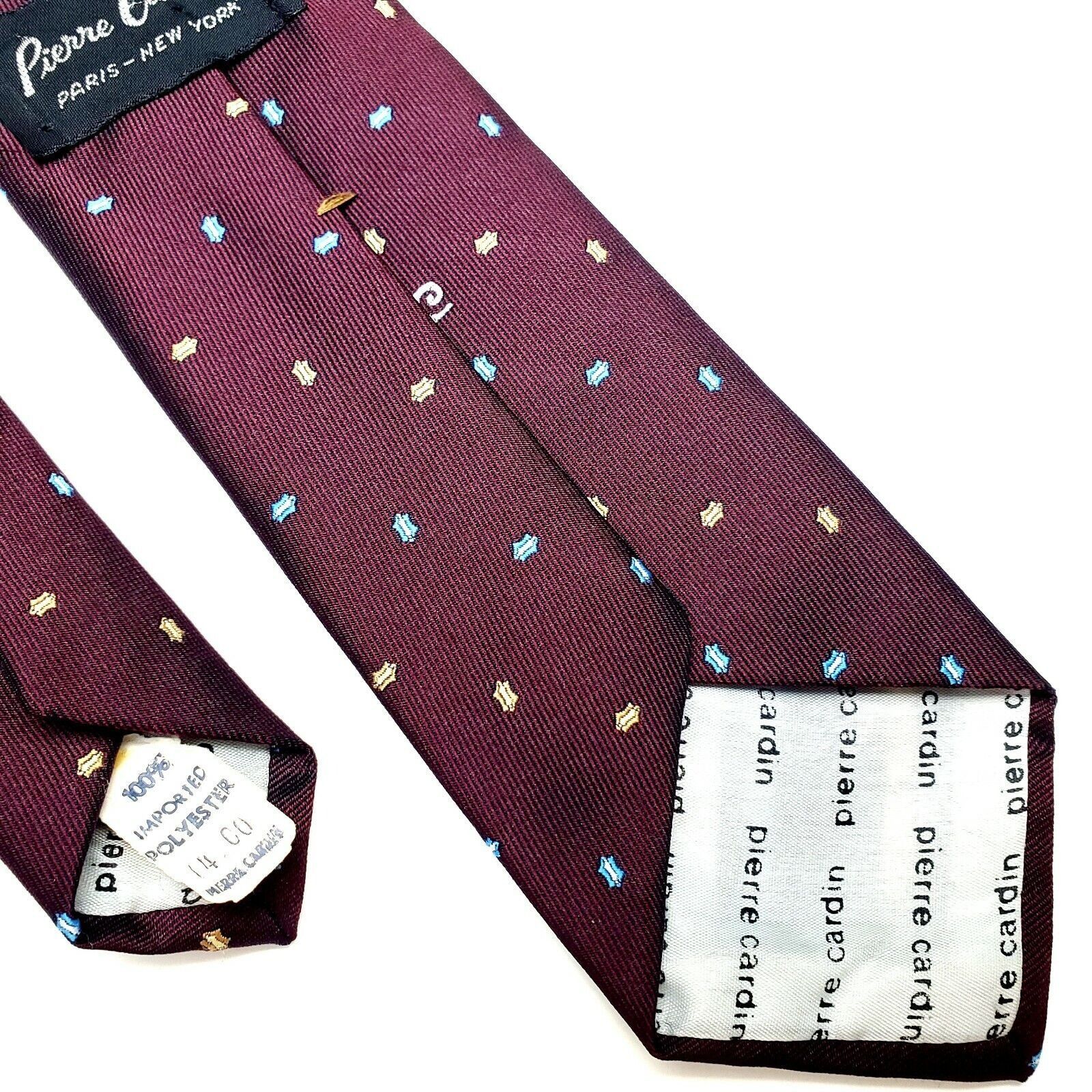 Pierre Cardin Pierre Cardin Polyester Tie Purple Woven Short Skinny Size ONE SIZE - 5 Thumbnail