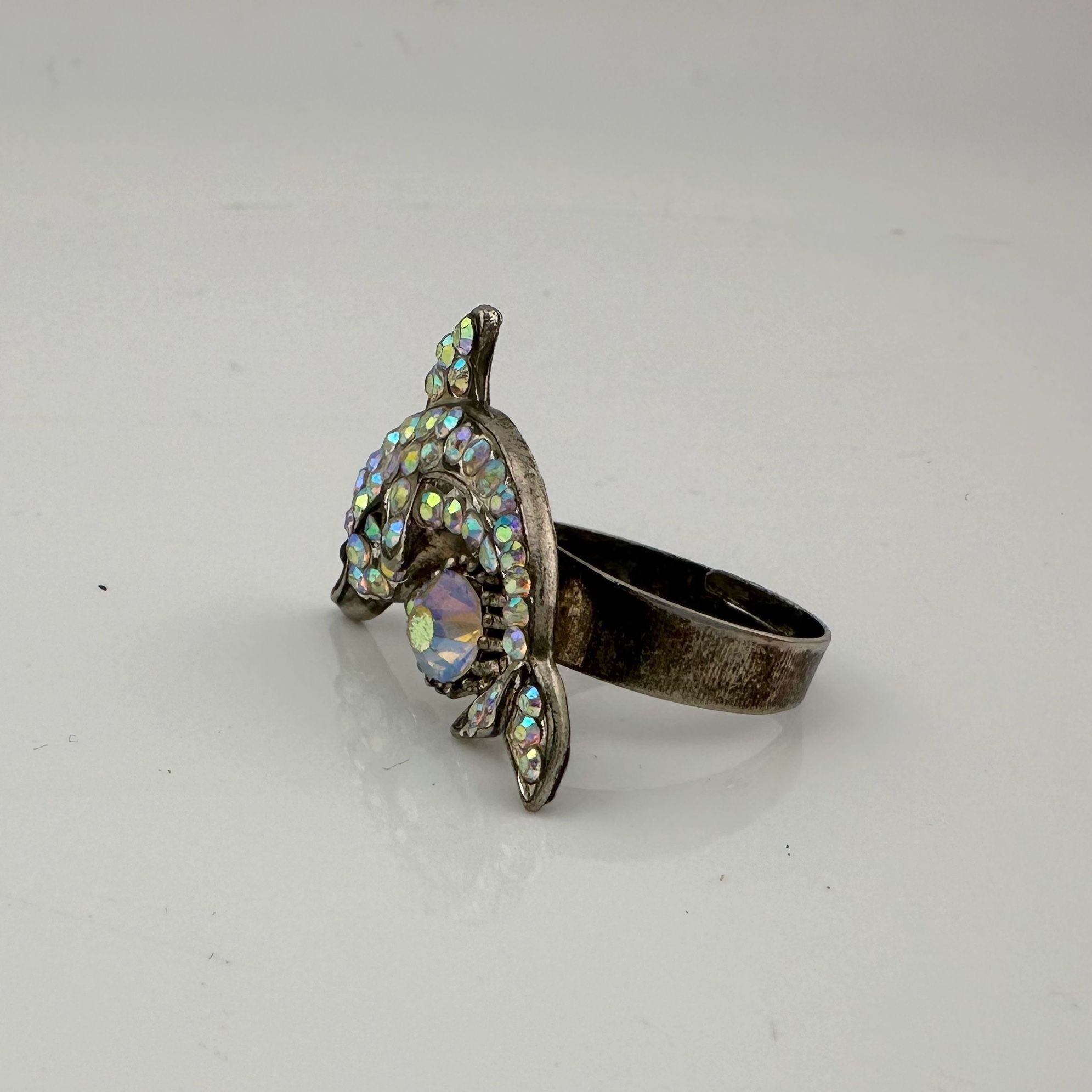 Vintage Vintage Costume Jewelry Owl, Dolphin and Turtle Rhinestone Size ONE SIZE - 11 Thumbnail