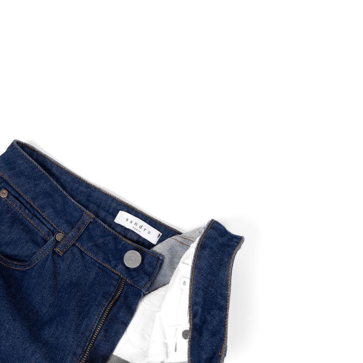Sandro Sandro Paris Womens Blue Jeans Slim Fit Mid Rise Zip Closure Size 28" / US 6 / IT 42 - 6 Thumbnail