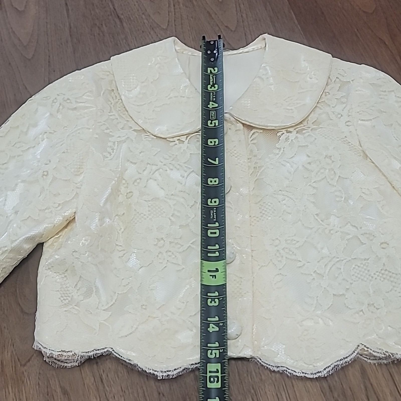 & Other Stories Vtg 1950s Cream Lace over Satin Strapless Dress & Jacket Size ONE SIZE - 11 Thumbnail