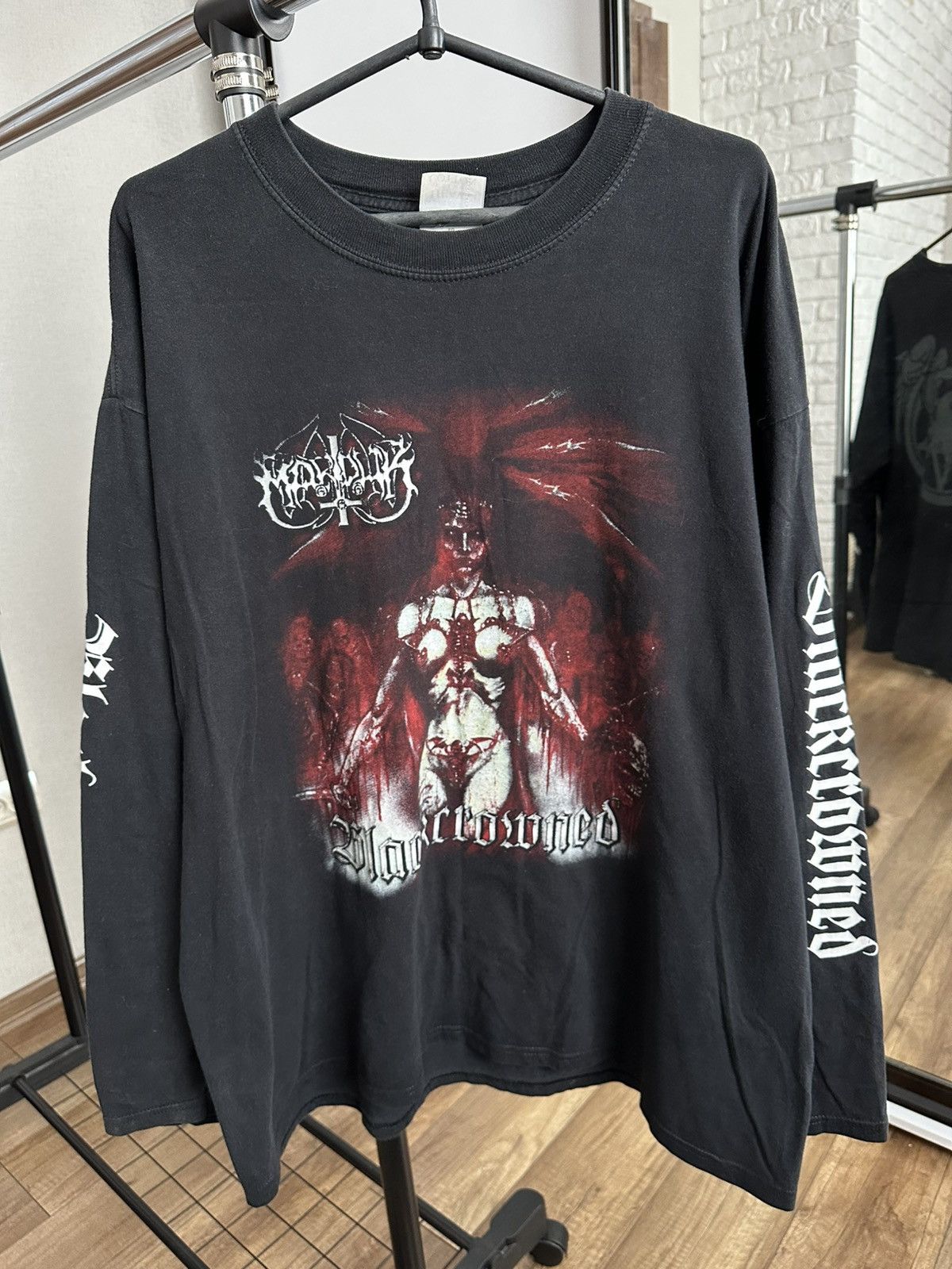 Band Tees 2002 Marduk Blackcrowned Long Sleeve T-Shirt Vintage Band Size US XL / EU 56 / 4 - 1 Thumbnail