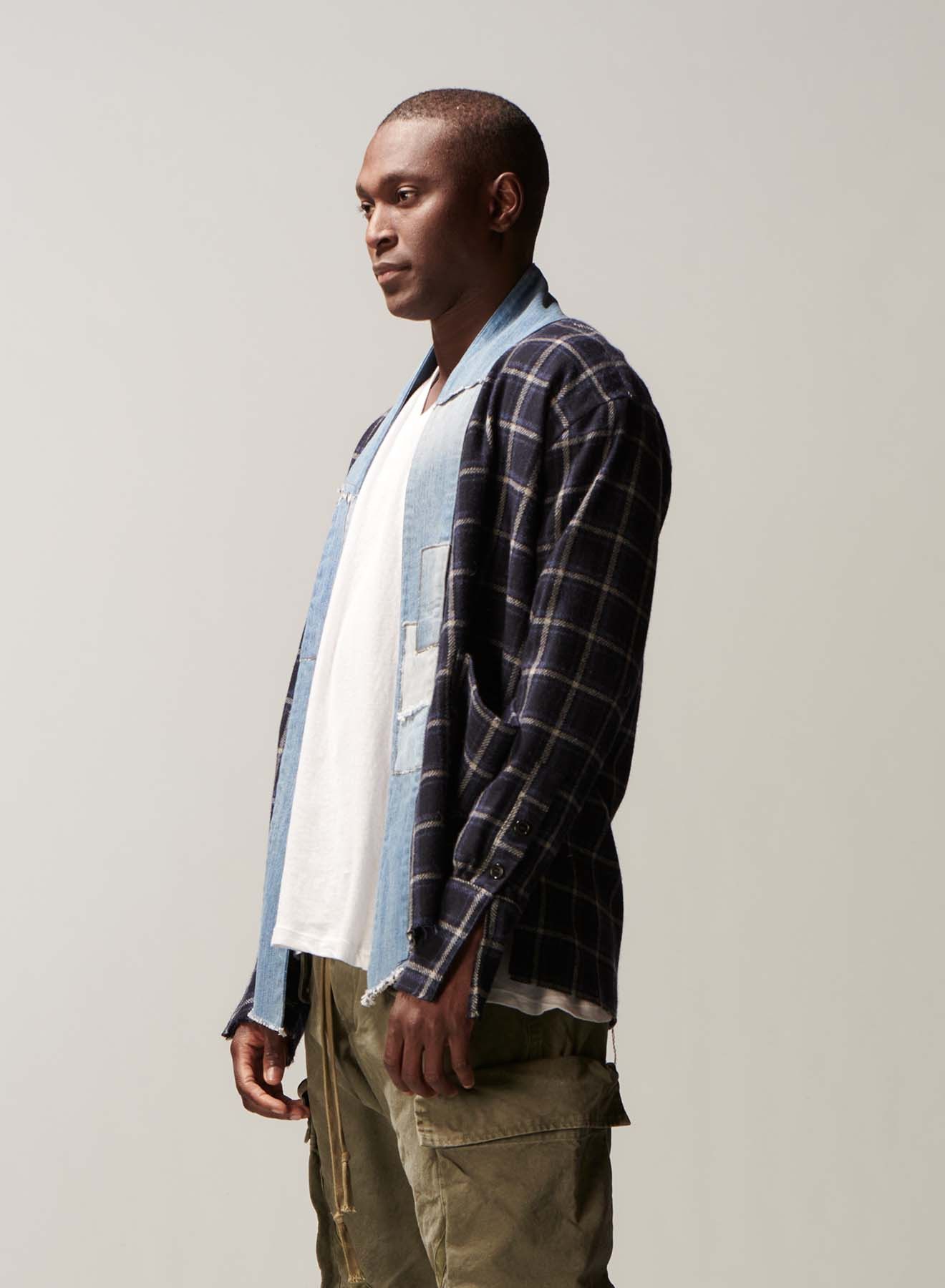 Greg Lauren Greg Lauren Navy Check GL 1 Kimono Size US XXL / EU 58 / 5 - 2 Thumbnail