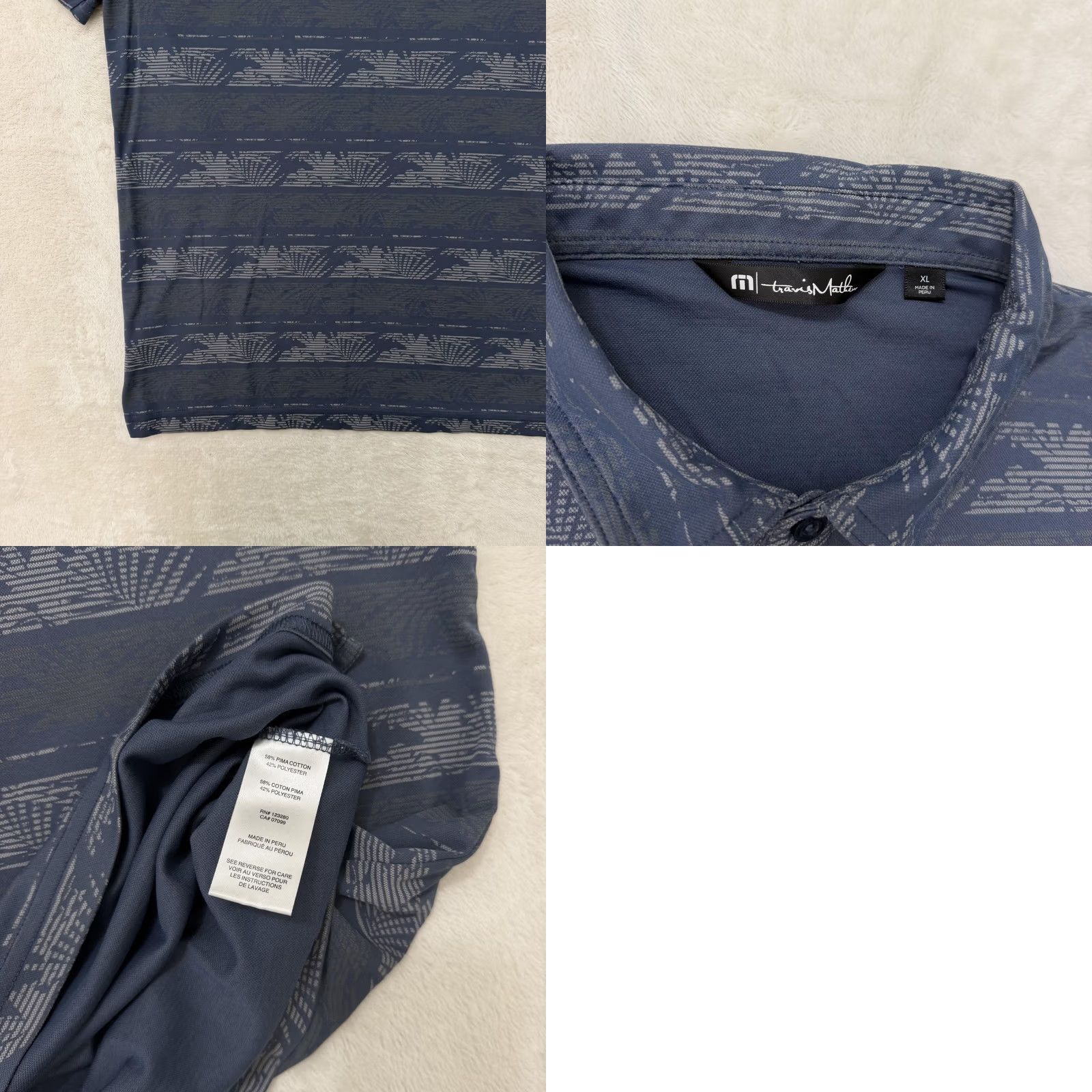 TravisMathew Travis Mathew Polo Shirt Mens XL Blue Stripe Pima Cotton Golf Performance Shirt Size US XL / EU 56 / 4 - 9 Thumbnail