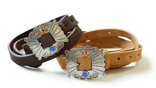 Kapital Kapital Suede Pueblo disco Buckle Belt leather brown new Size ONE SIZE - 6 Thumbnail