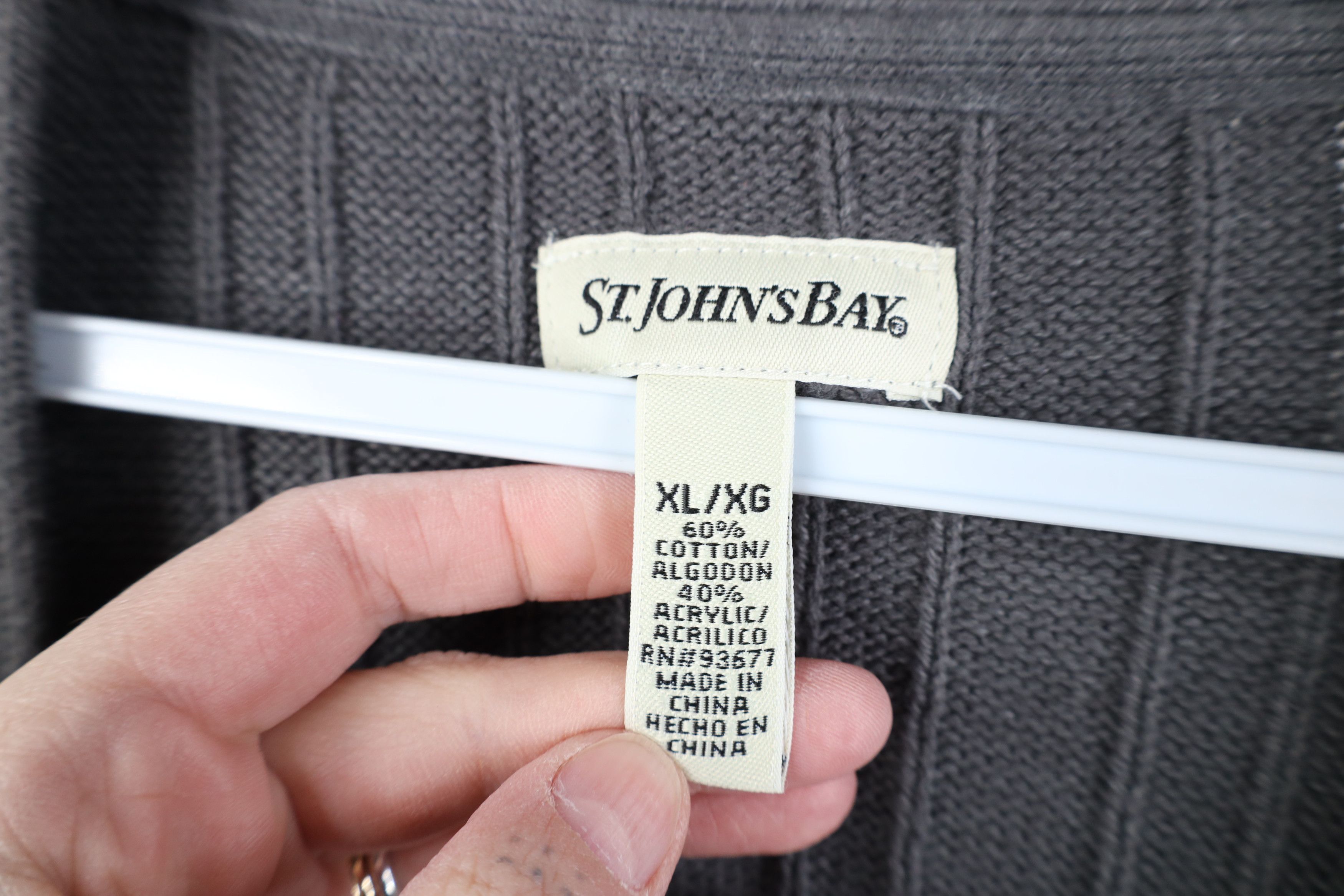 Vintage Vintage 90s Y2K Streetwear Knit Fisherman Sweater Vest Gray Size US XL / EU 56 / 4 - 8 Thumbnail