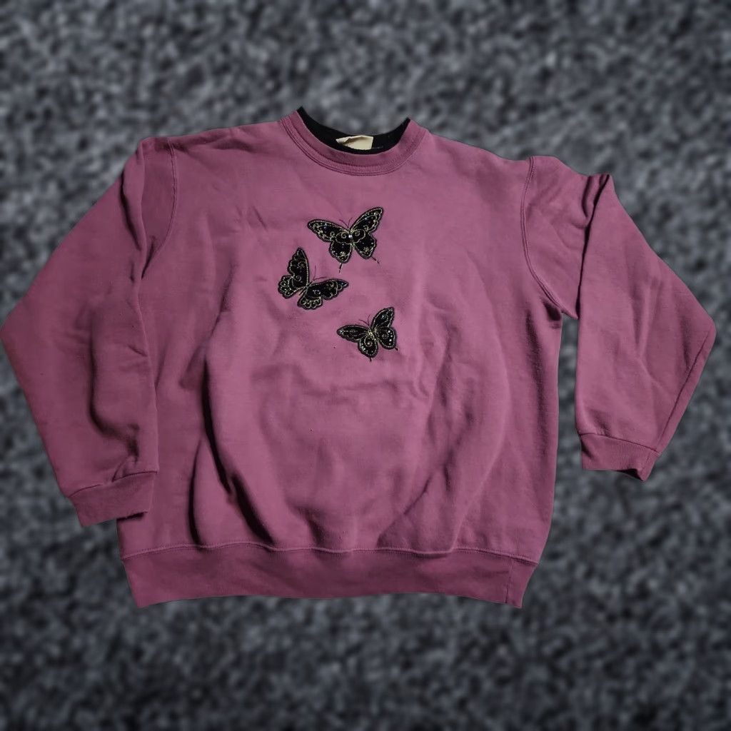 Vintage VINTAGE Morning Sun Sweatshirt Purple Butterfly S Activewear Womens Size S / US 4 / IT 40 - 1 Thumbnail
