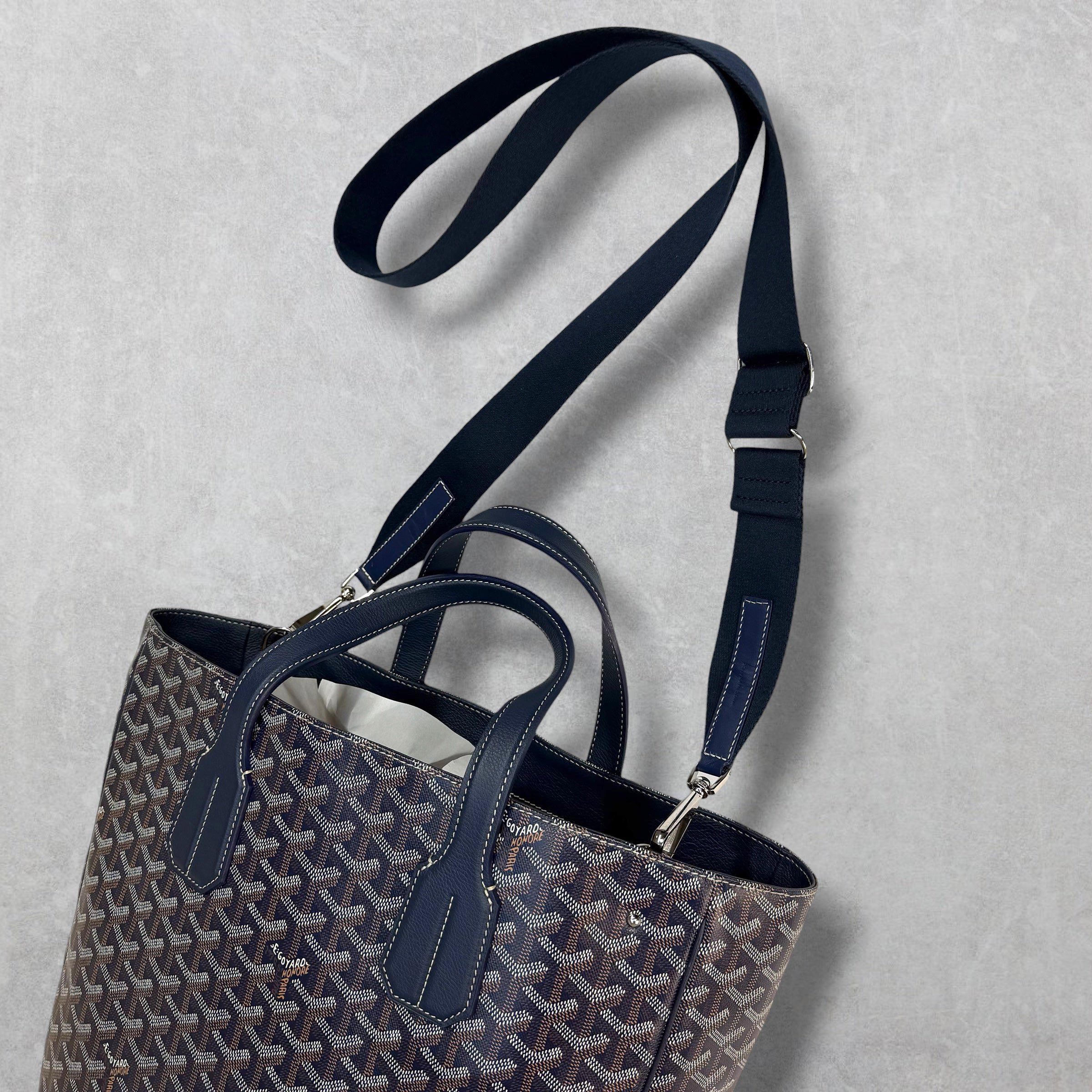 Goyard Goyard Navy Blue Voltaire Tote w/ Sangle MM Strap Size ONE SIZE - 2 Thumbnail