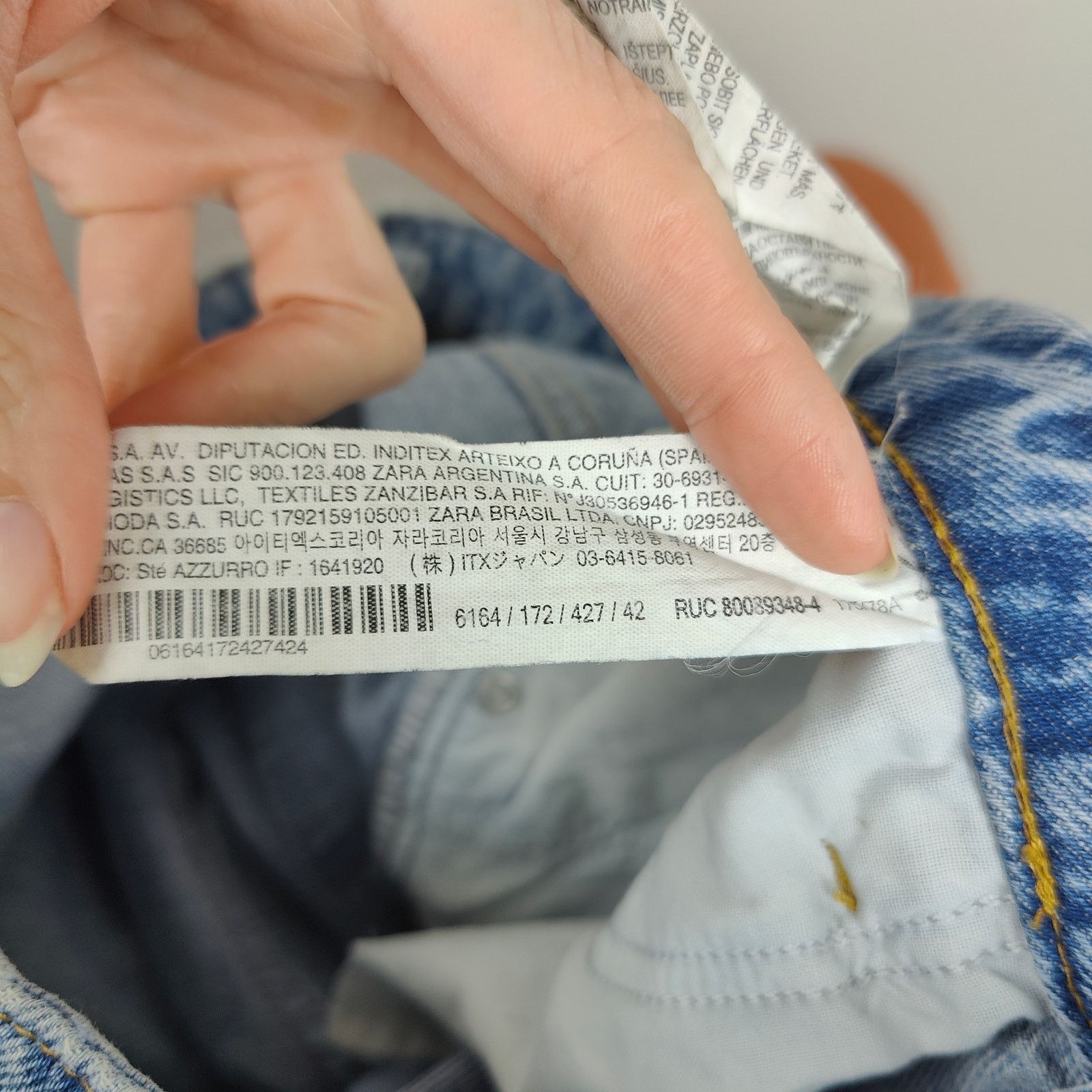 Zara Zara Straight Leg Jeans Womens 10 Raw Hem High Rise Size 32" / US 10 / IT 46 - 8 Thumbnail