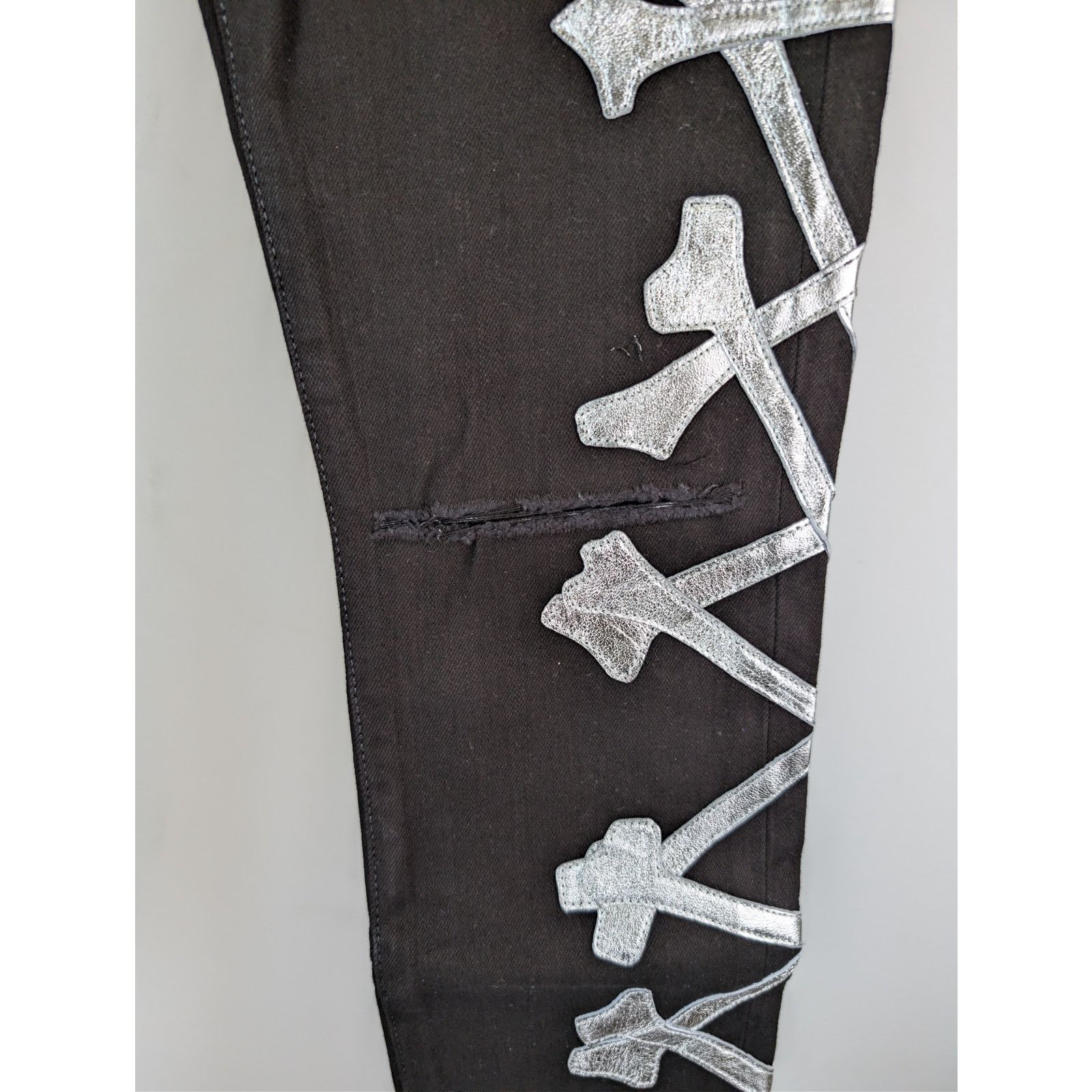 Amiri o1rshd1 Bones Jean Denim Jeans in Black/Silver Size US 30 / EU 46 - 9 Thumbnail