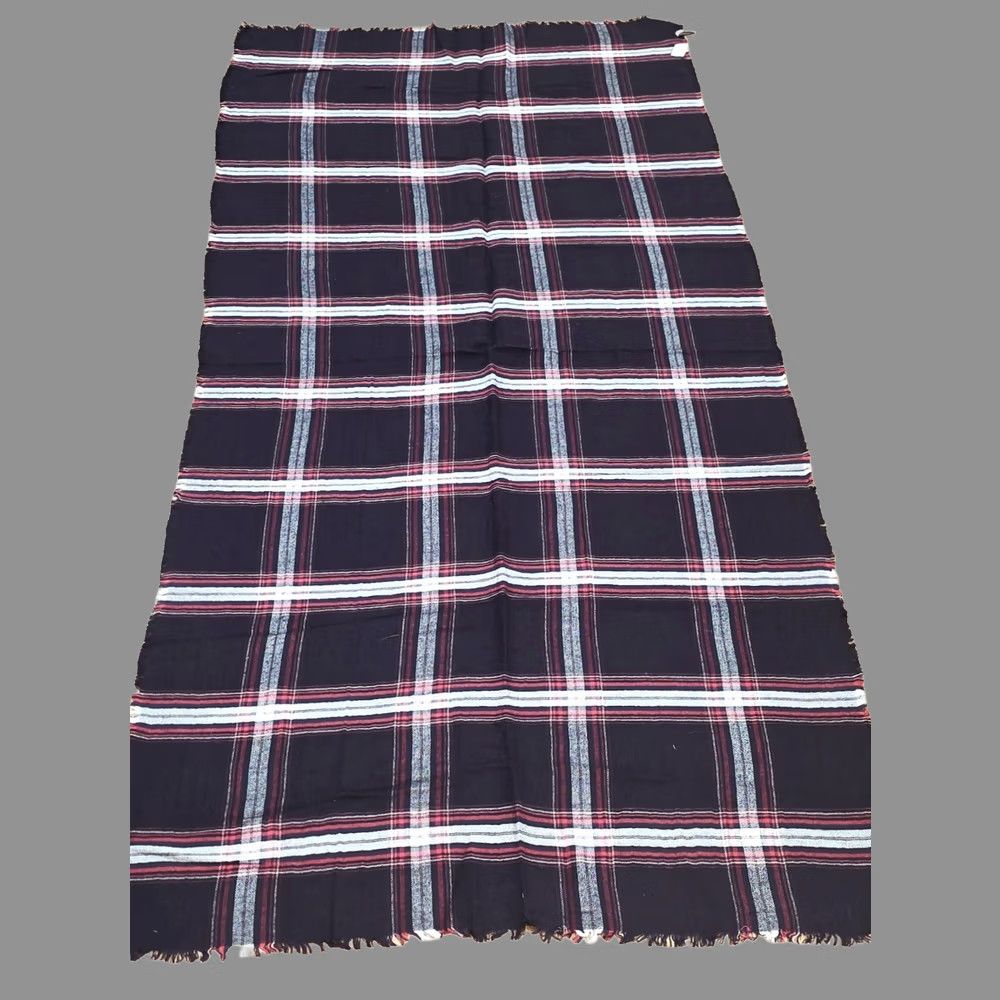 Loft LOFT Scarf Rectangle Women's One Size Black Plaid Cotton Multifunctional Women's Accessory Size ONE SIZE - 1 Thumbnail