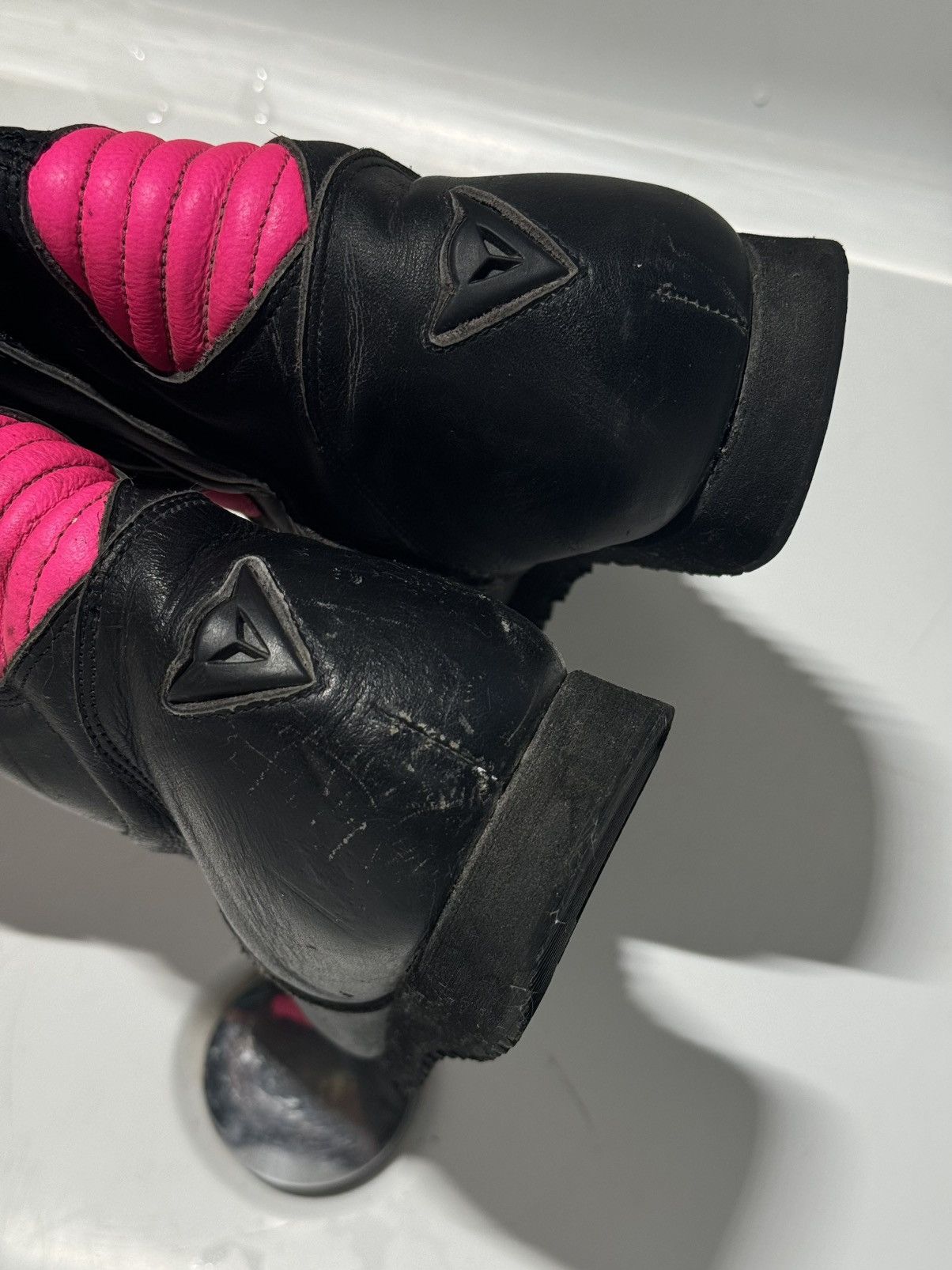 Dainese 90’s Dainese Vintage Black / Pink Motorcycle Boots leather Size US 10.5 / EU 43-44 - 14 Thumbnail
