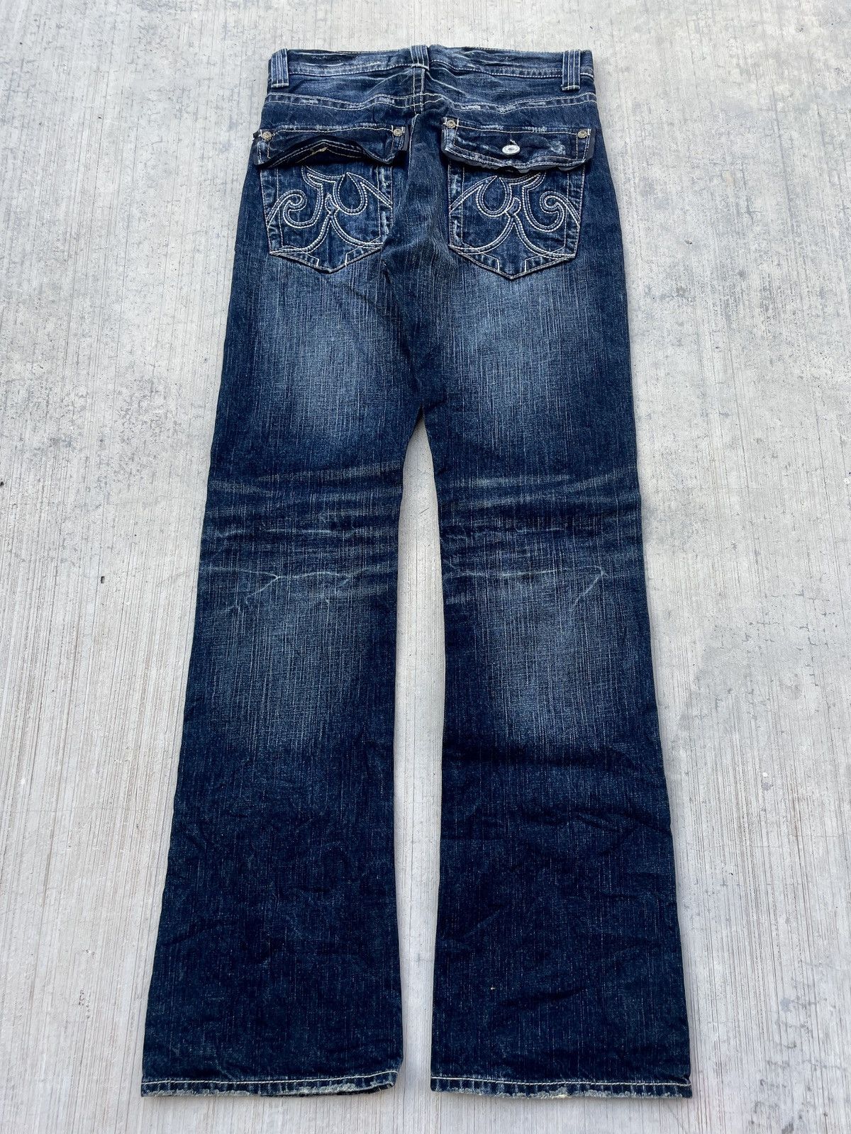 Japanese Brand 2000s JAPANESE BRAND DISTRESSED FLARE JEANS Size US 29 - 2 Thumbnail