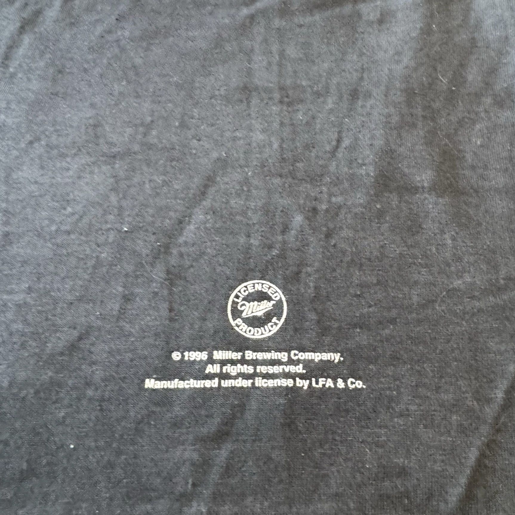 Fruit Of The Loom VINTAGE Miller Genuine Draft T-Shirt Logo Graphic Tee Unisex Adults 90s Black MGD USA 100% Cotton Short Sleeve Size L Size US L / EU 52-54 / 3 - 6 Thumbnail