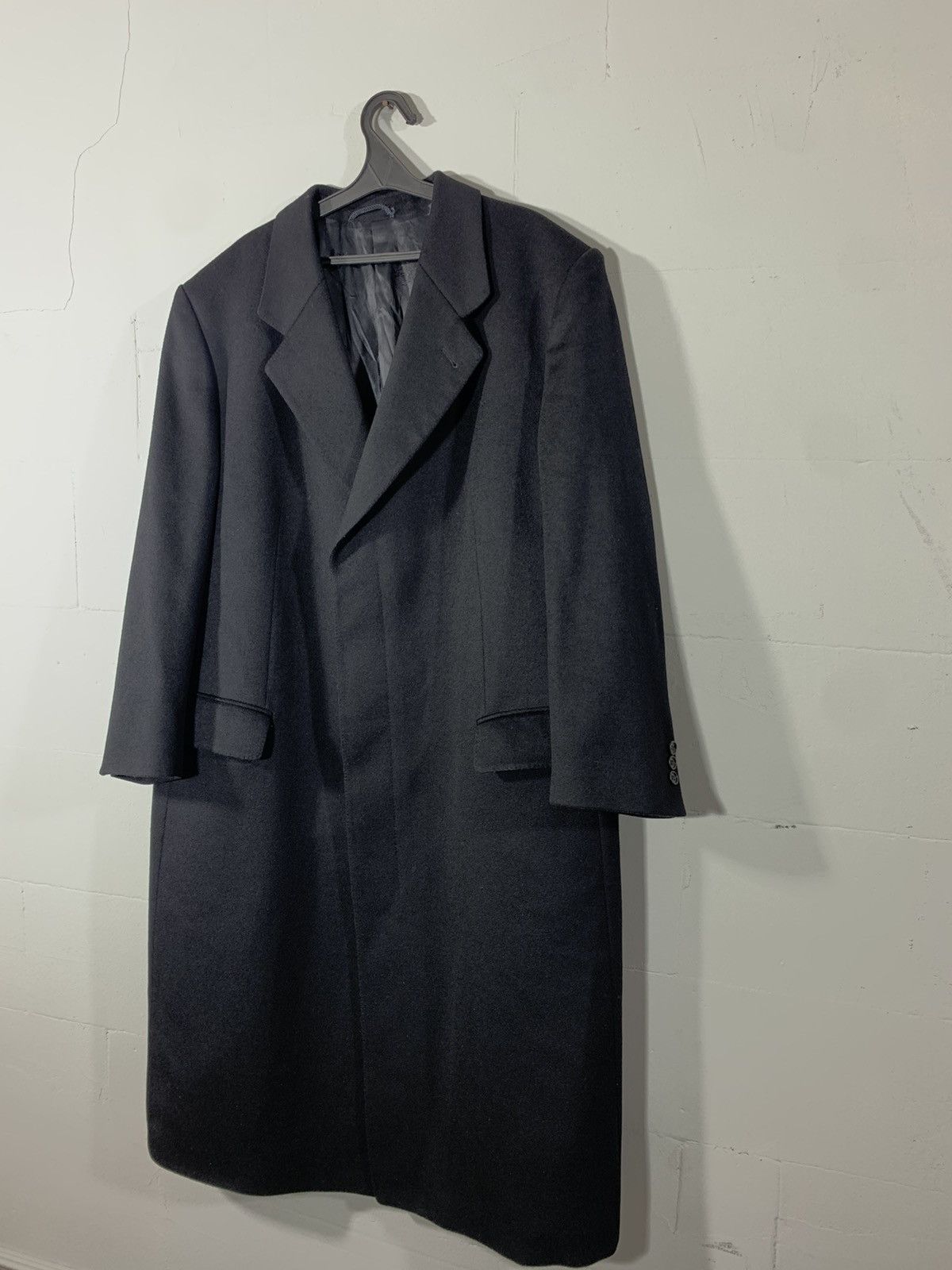 image of Burberry Cashmere And Wool Long Coat Vintage in Black, Men's (Size XL)