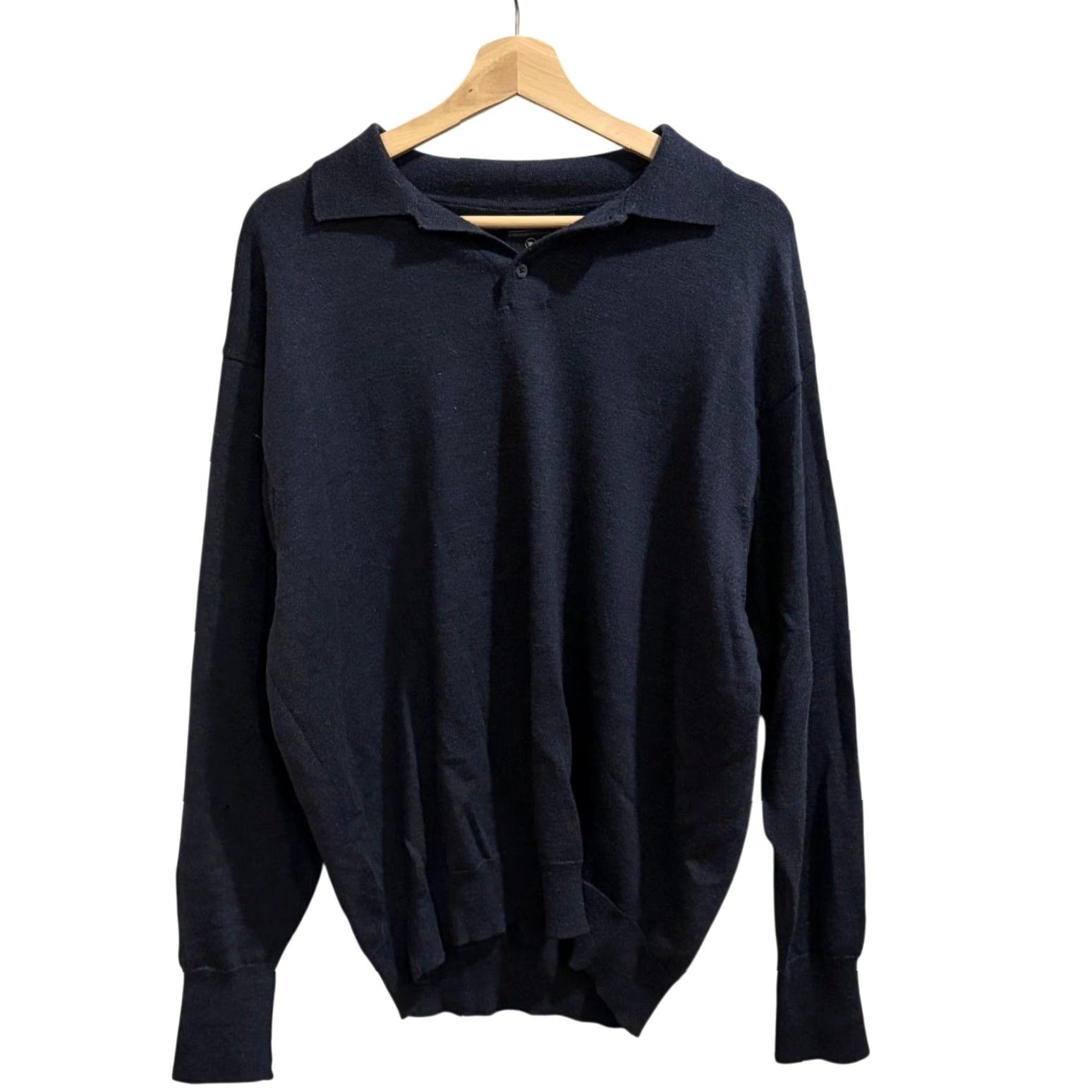 Vintage E-Luxe Polo Sweater Mens Large Black Long Sleeve Collared Merino Wool Size US L / EU 52-54 / 3 - 2 Thumbnail